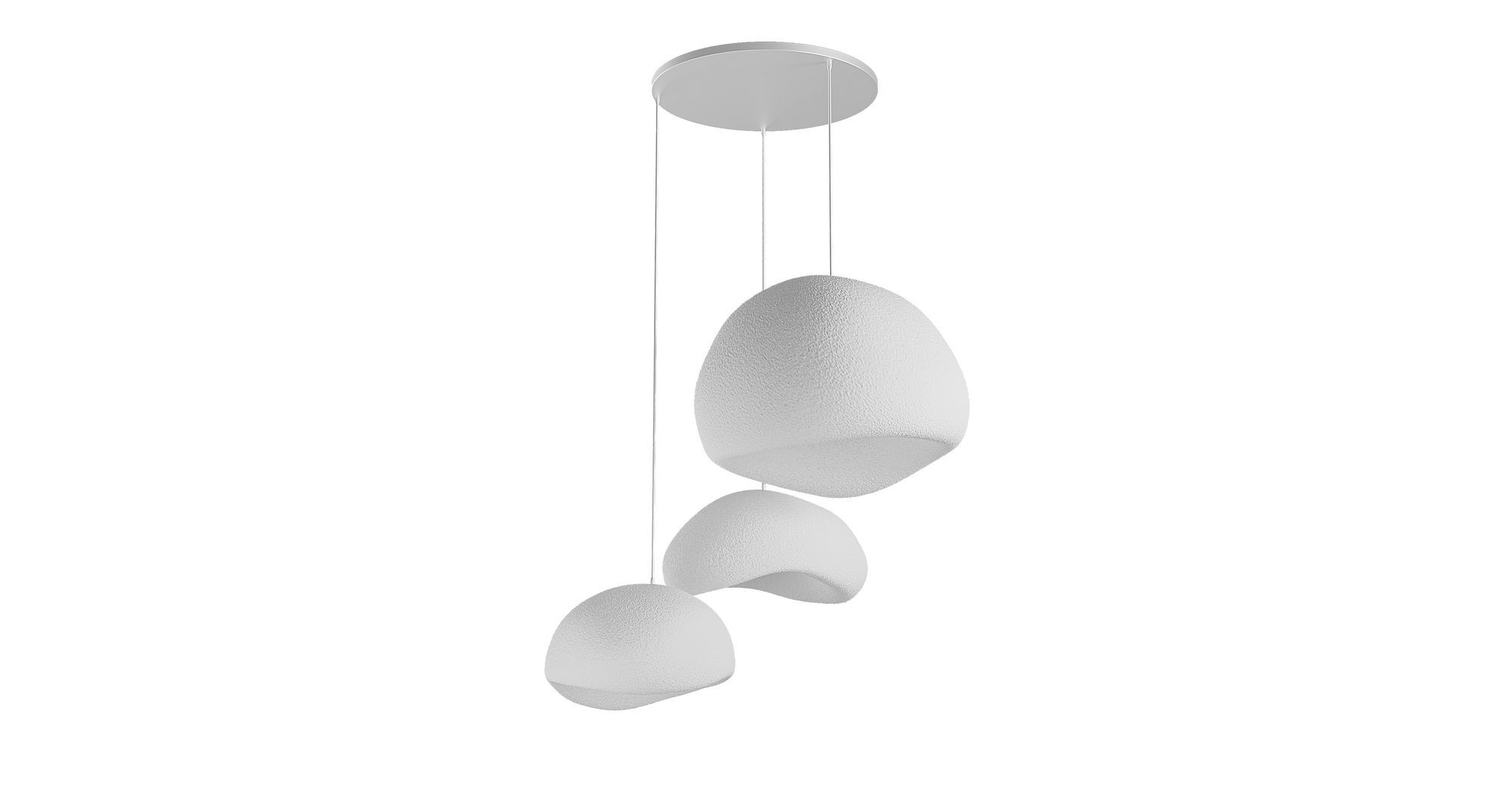 3-Flammig Wabi Sabi Stillforms Pendelleuchte Weiß
