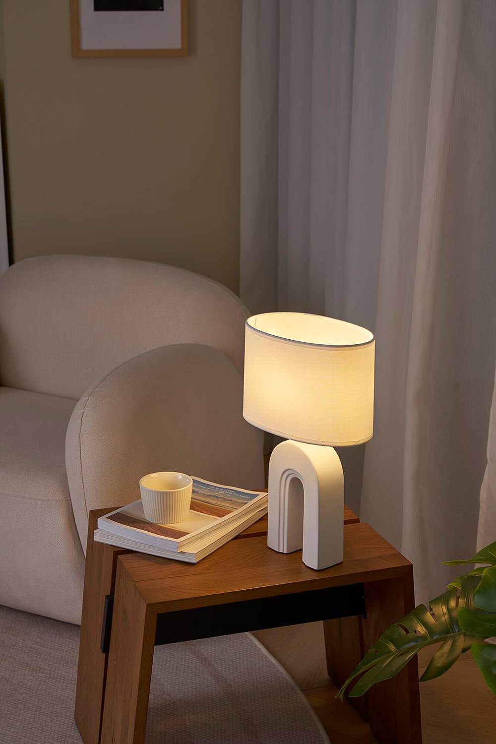 Glow Of Purity Tischleuchte Keramik Beige 1-flammig