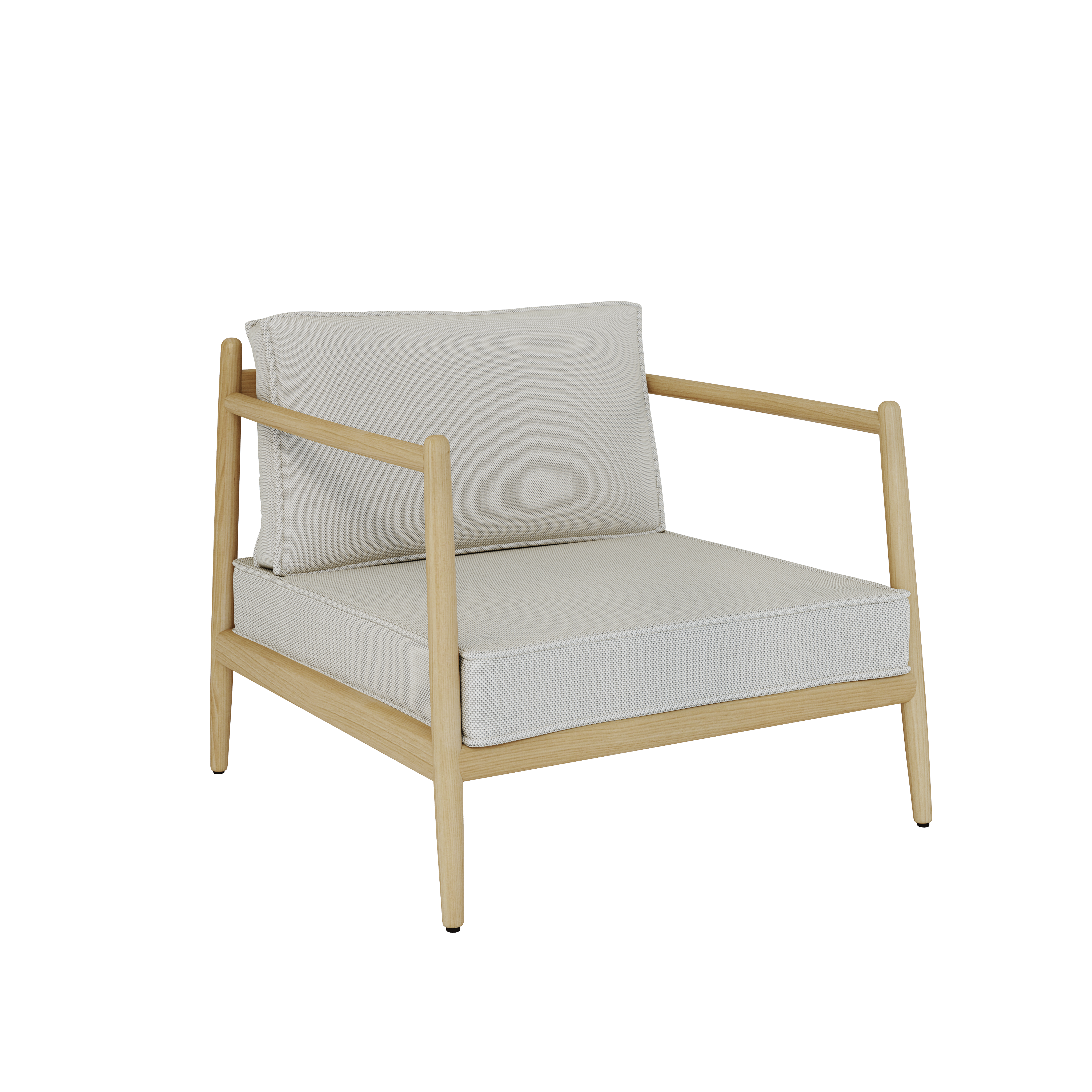 Poltrona NOA in legno teak cuscino carciofo sabbia