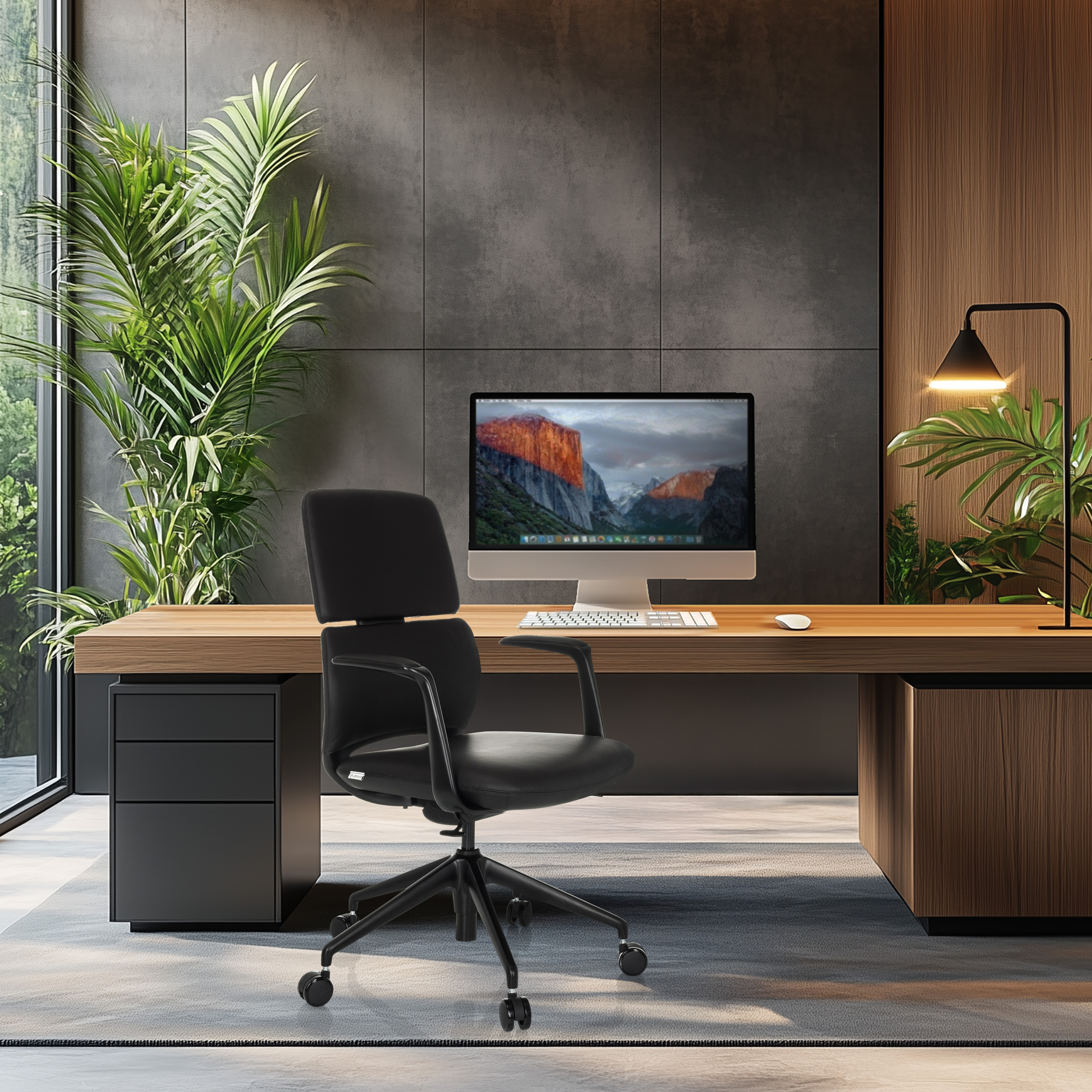 ATMOS DESIGNER Bürostuhl Kunstleder Schwarz