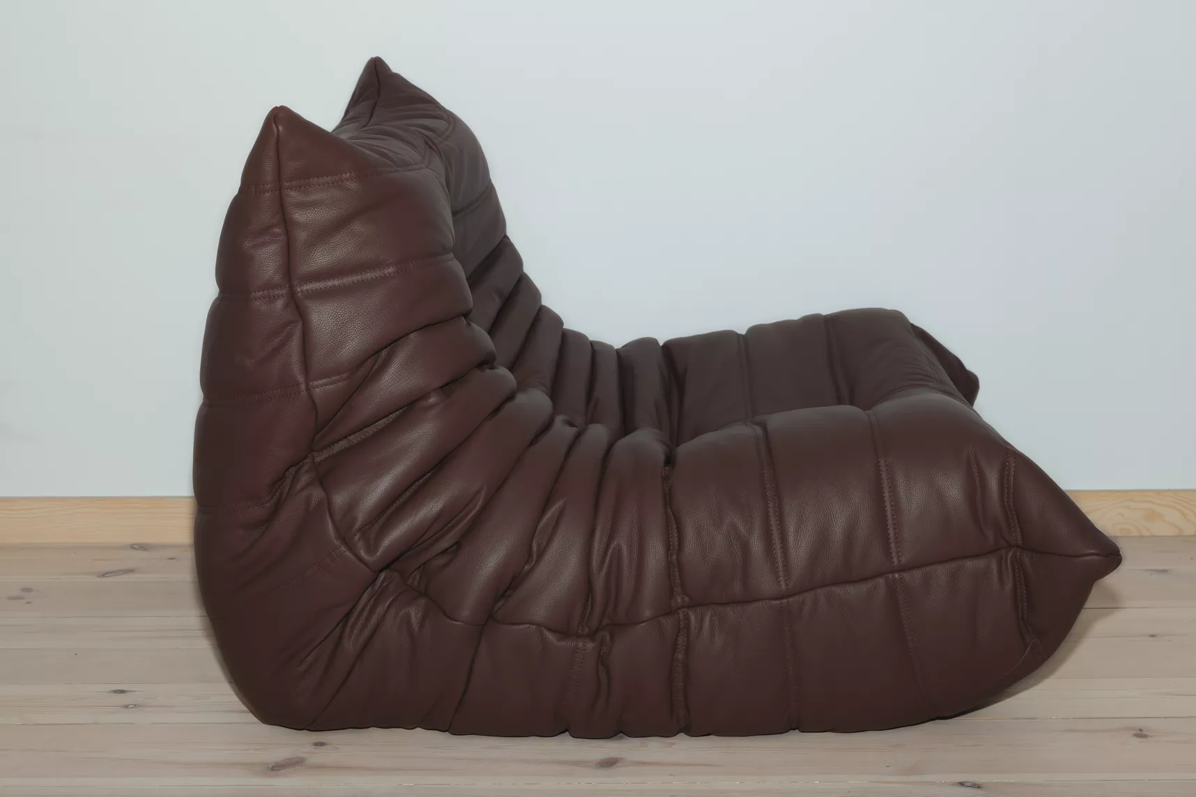 Togo armchair and ottoman set Madras leather brown