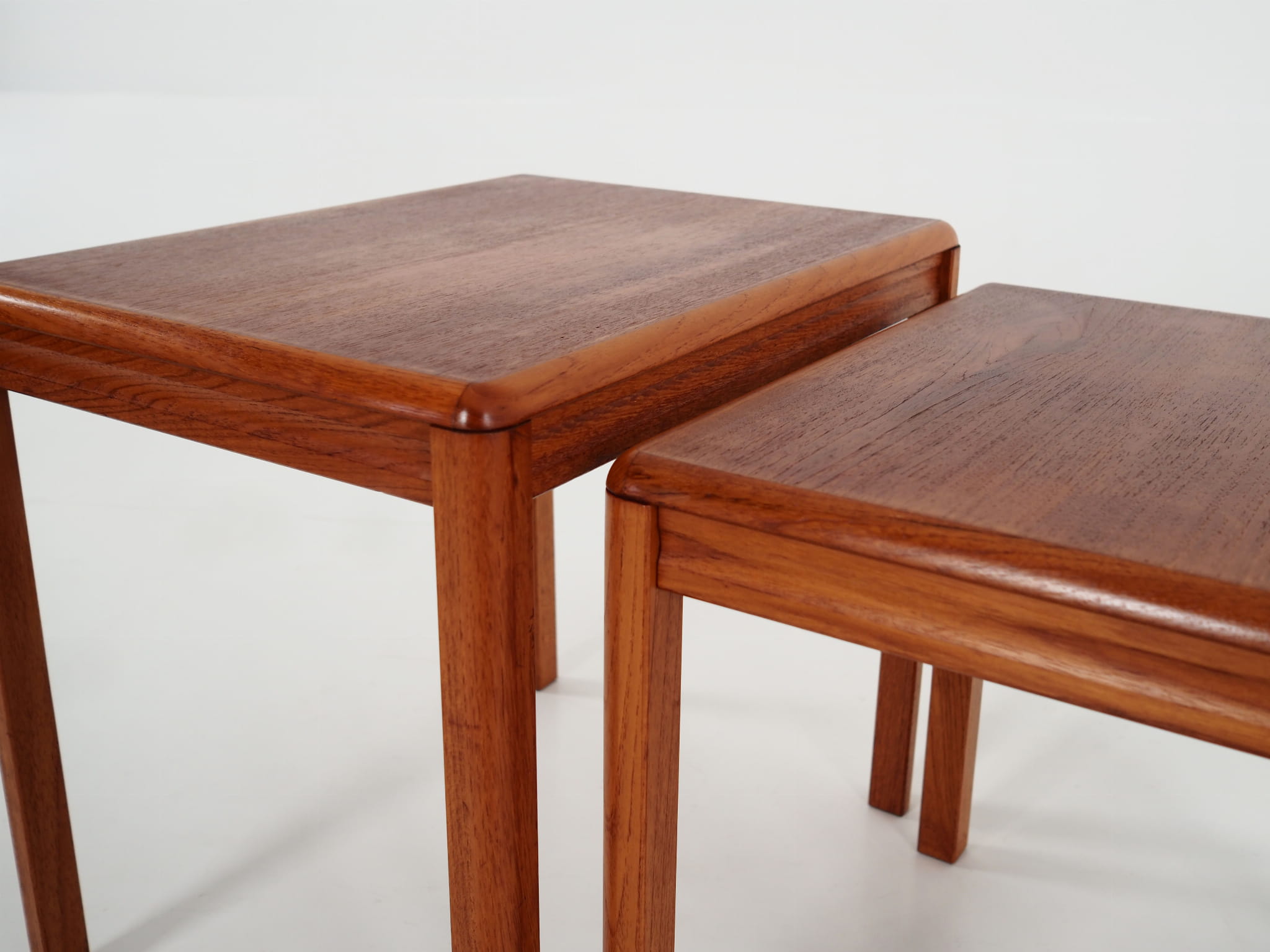 3x Vintage Side Table Teak Brown 1970s