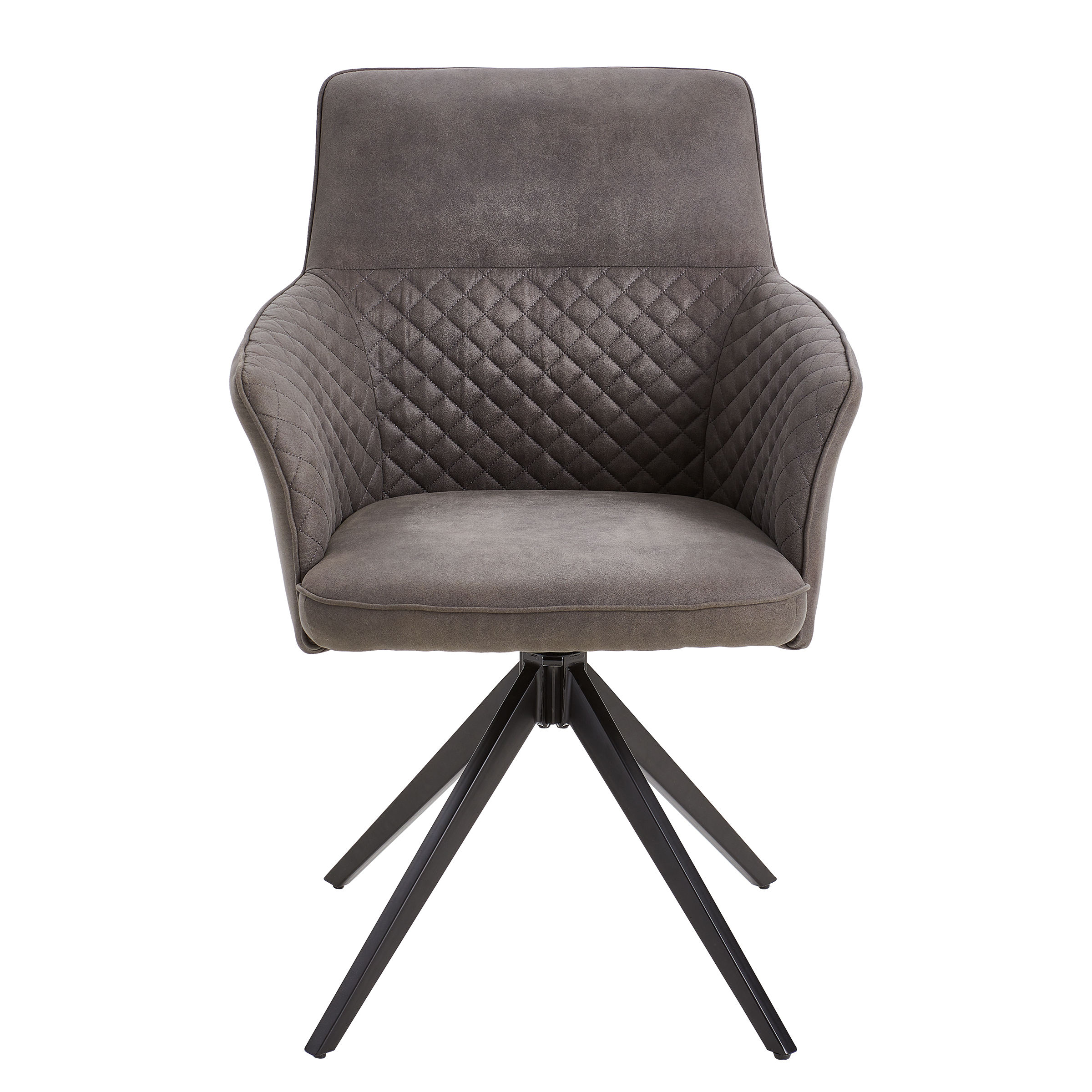 Armchair YEVOY Set of 2 Microfiber Iron Dark Grey
