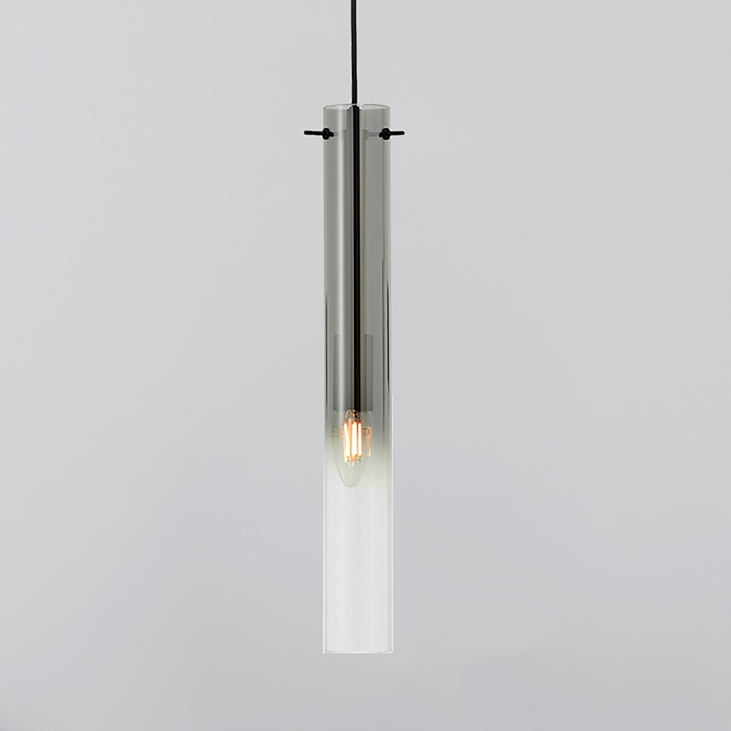 Pendelleuchte Glasini Rauchglas Schwarz