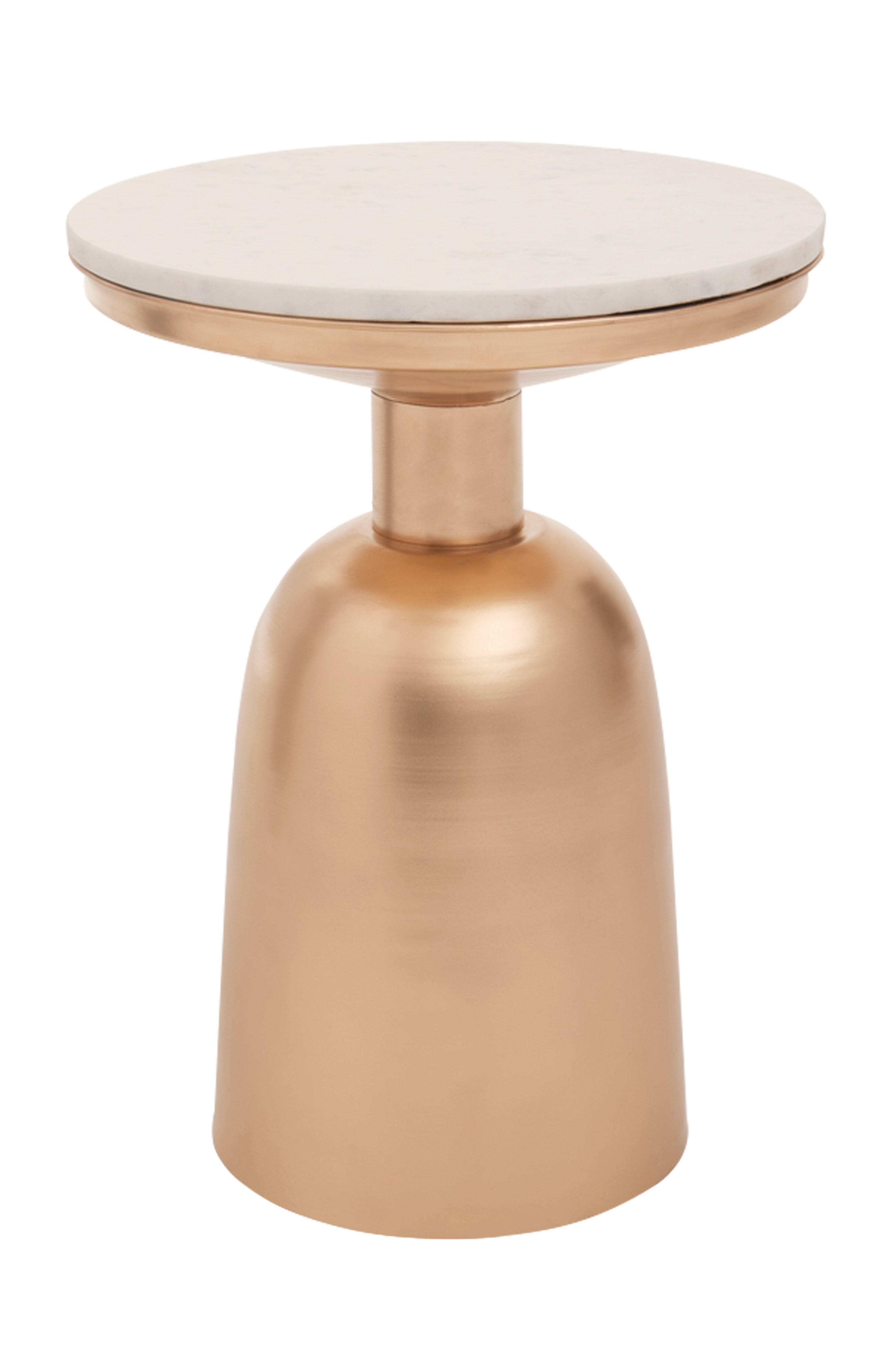 Amira White Marble Top Gold Base Beistelltisch
