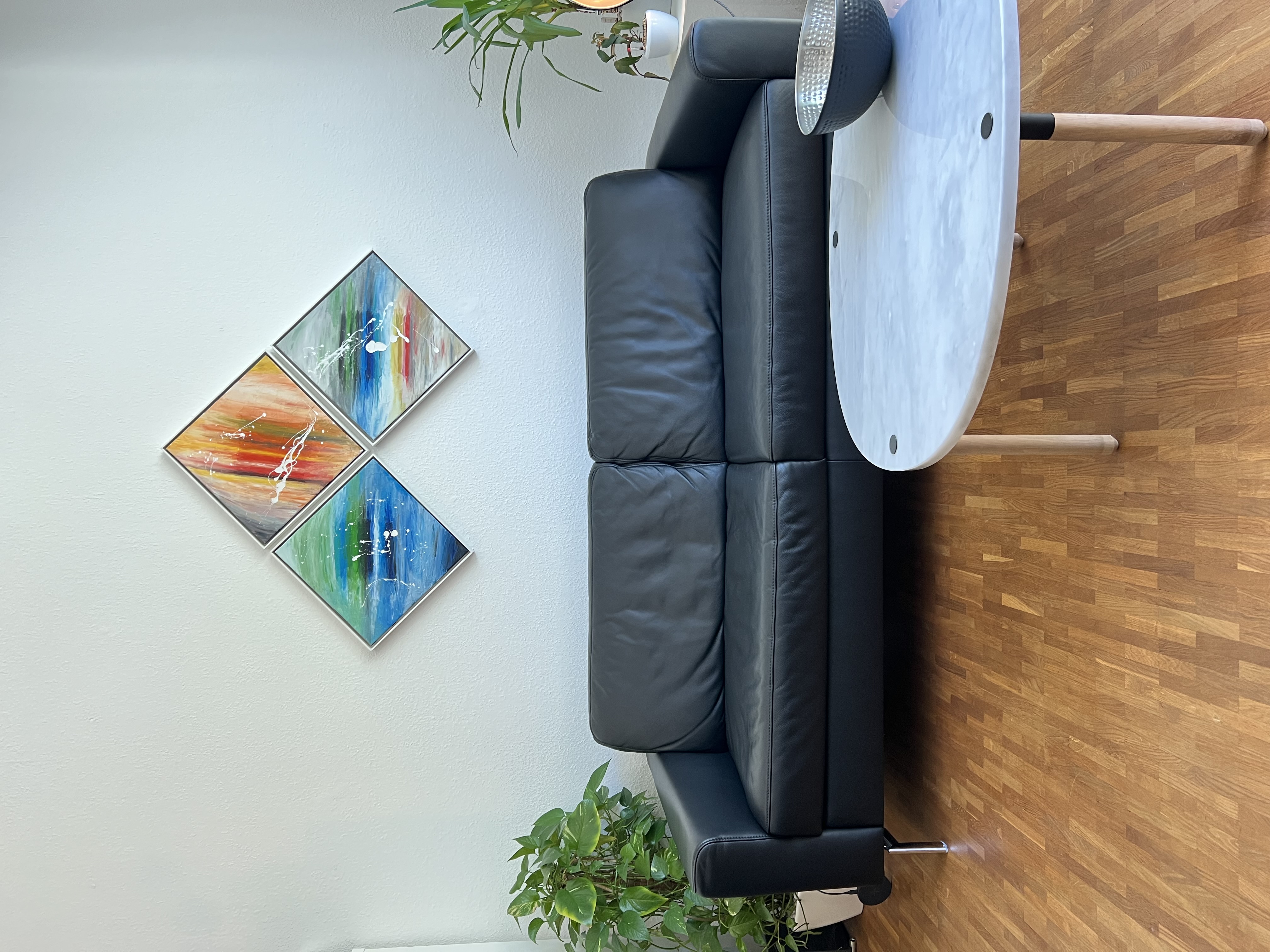 Alexx 2-Sitzer Sofa Leder Schwarz