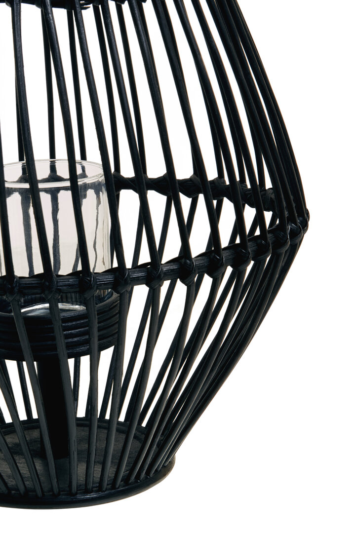 Mataram Laterne Rattan Schwarz