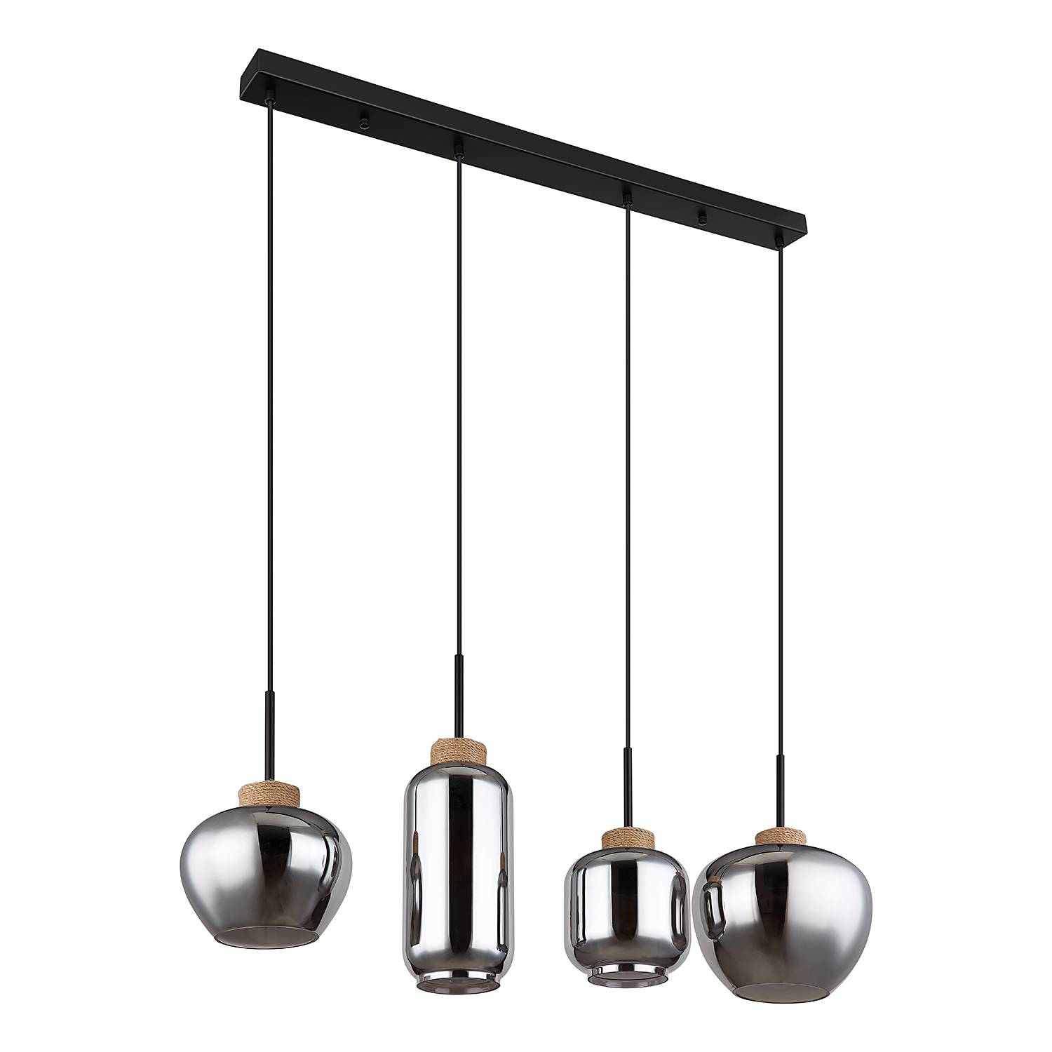 4-burner pendant light Matt Type B colored glass Iron