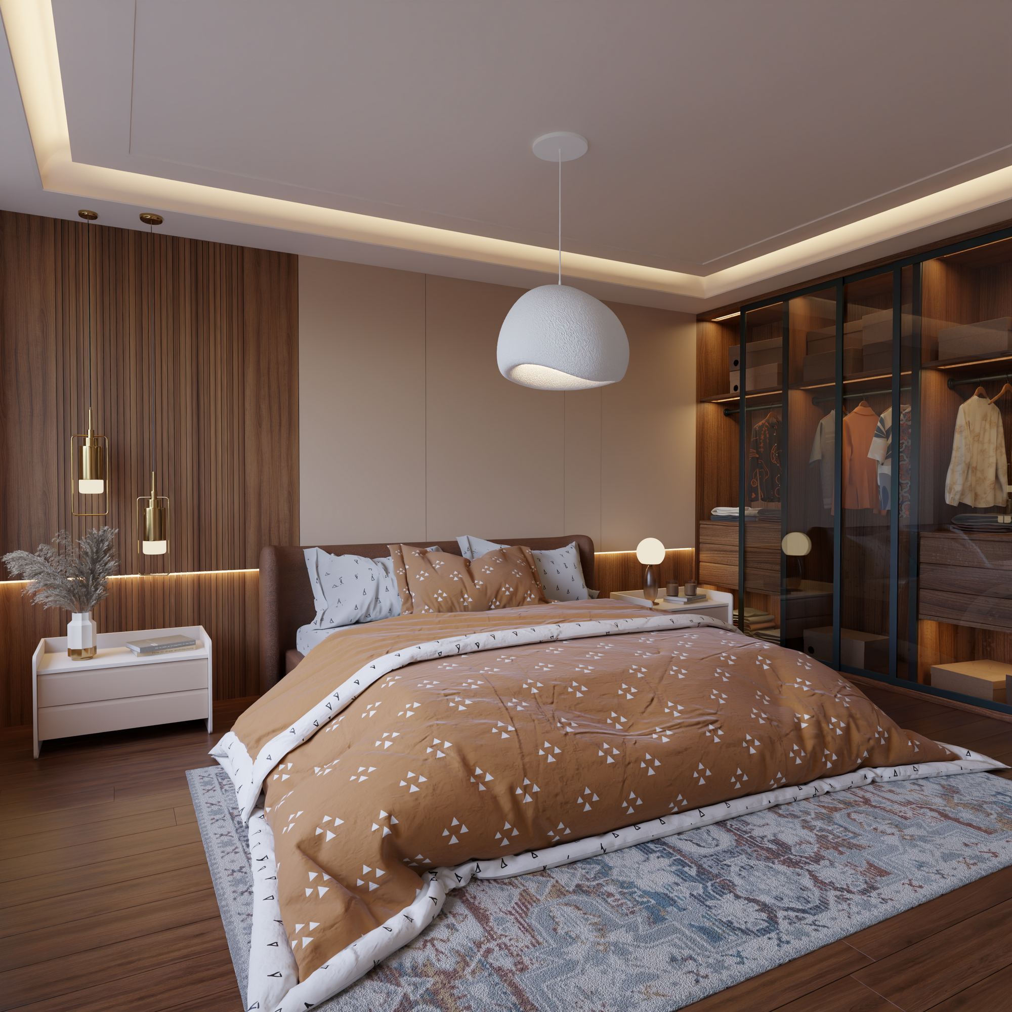 1-Flammig Wabi Sabi Kurai Pendelleuchte Weiß