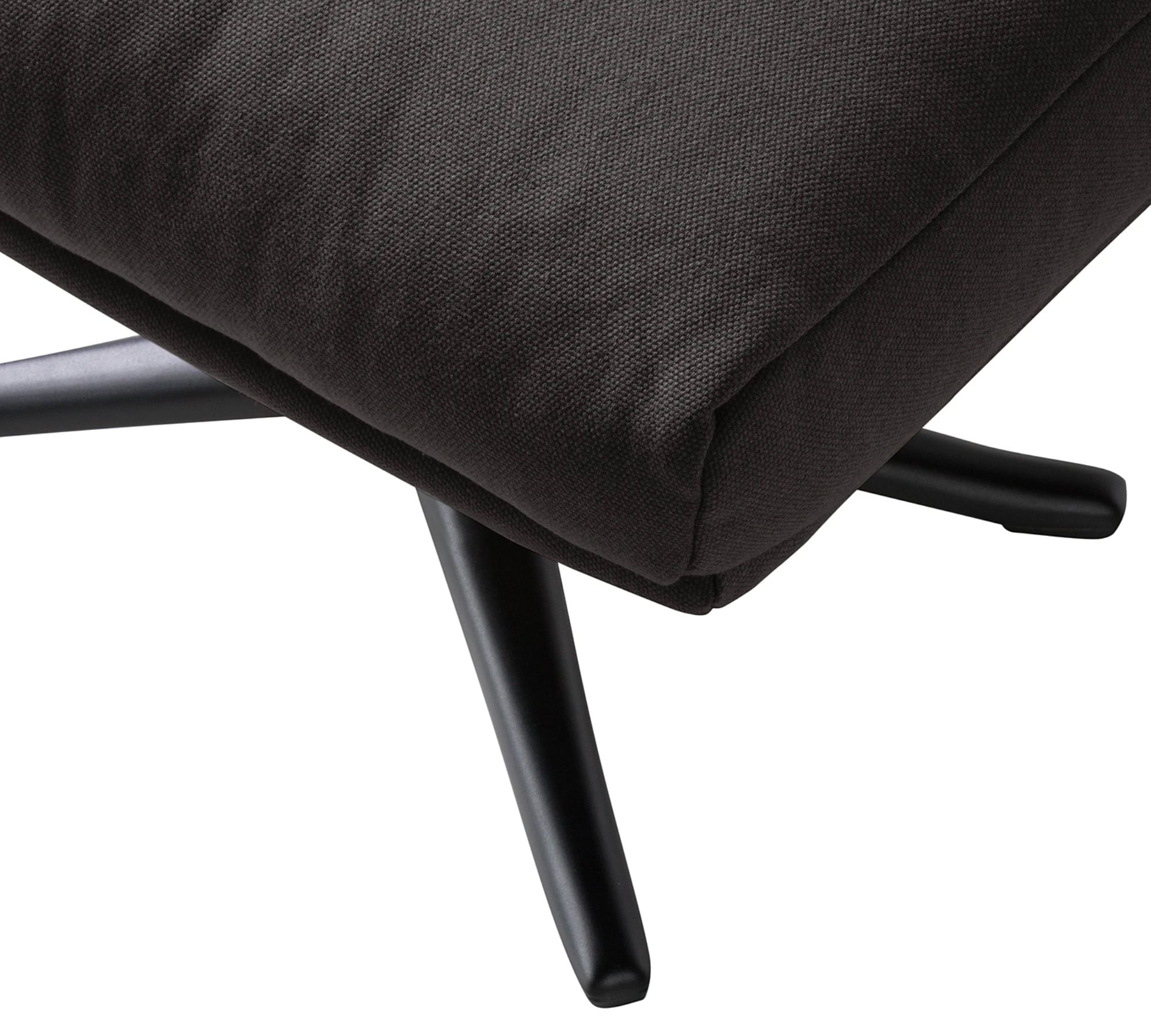 Polsterhocker Webstoff Anthrazit Schwarz
