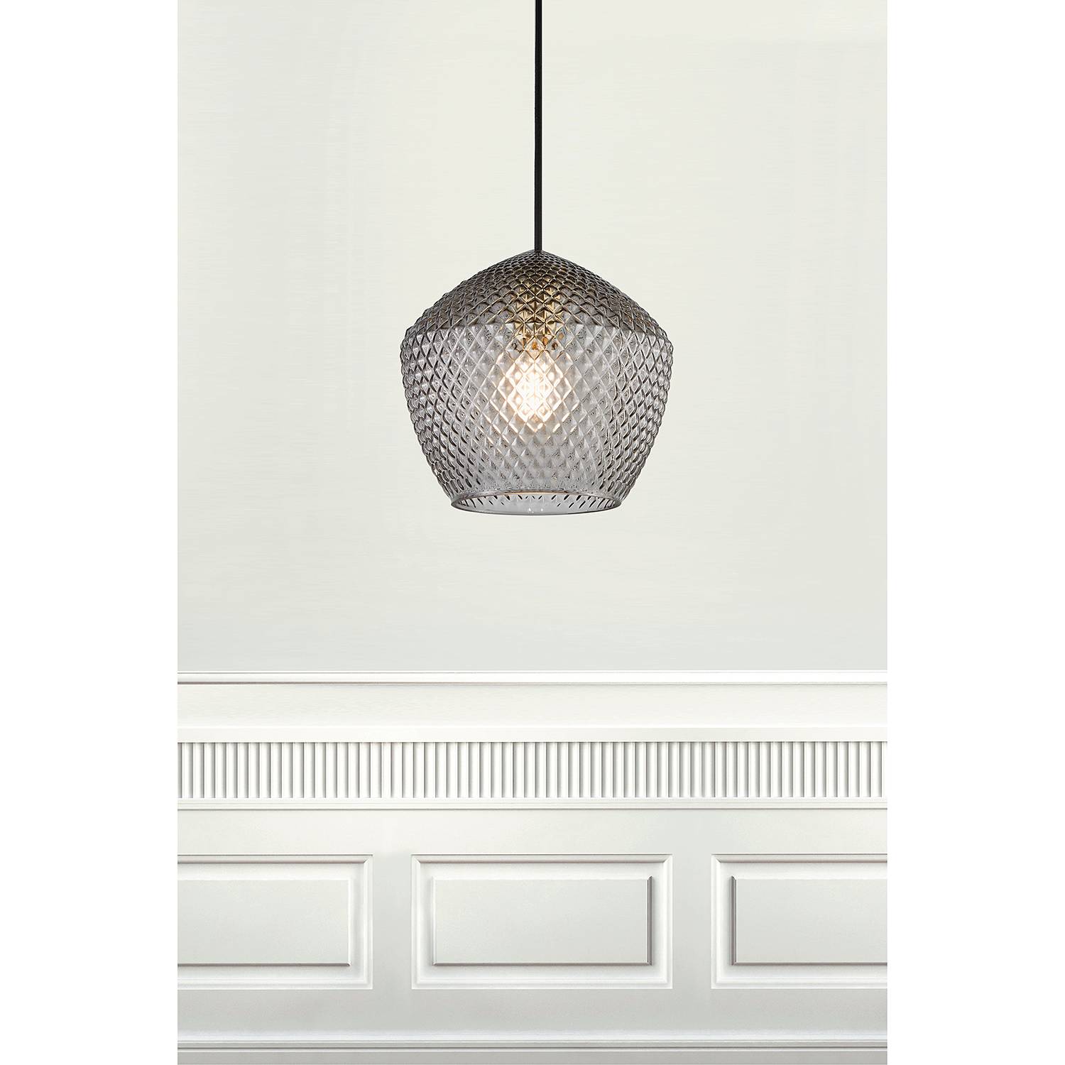 Orbiform I Pendelleuchte Rauchglas Stahl 1-flammig