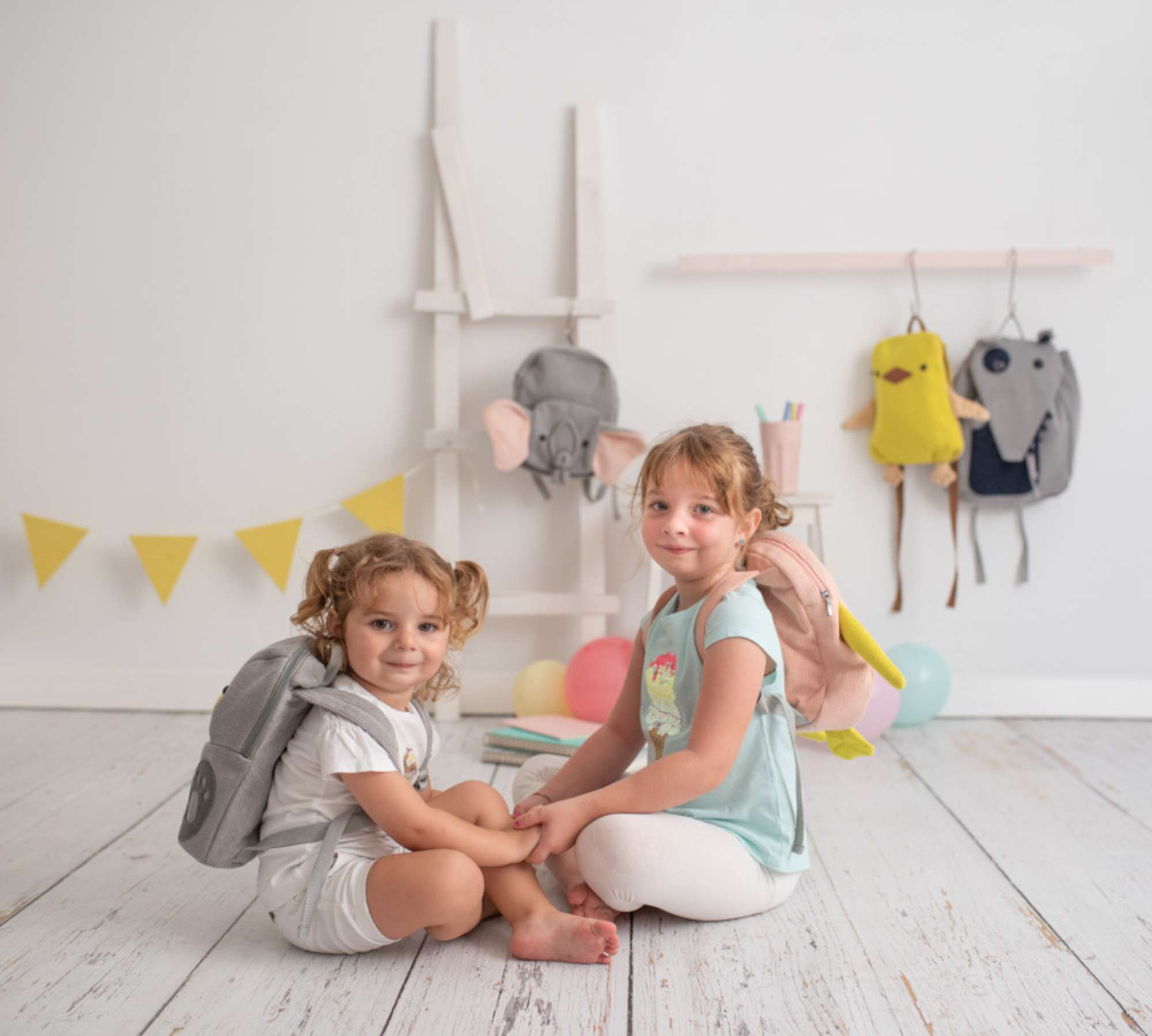 Bear Backpack Cotton Grey