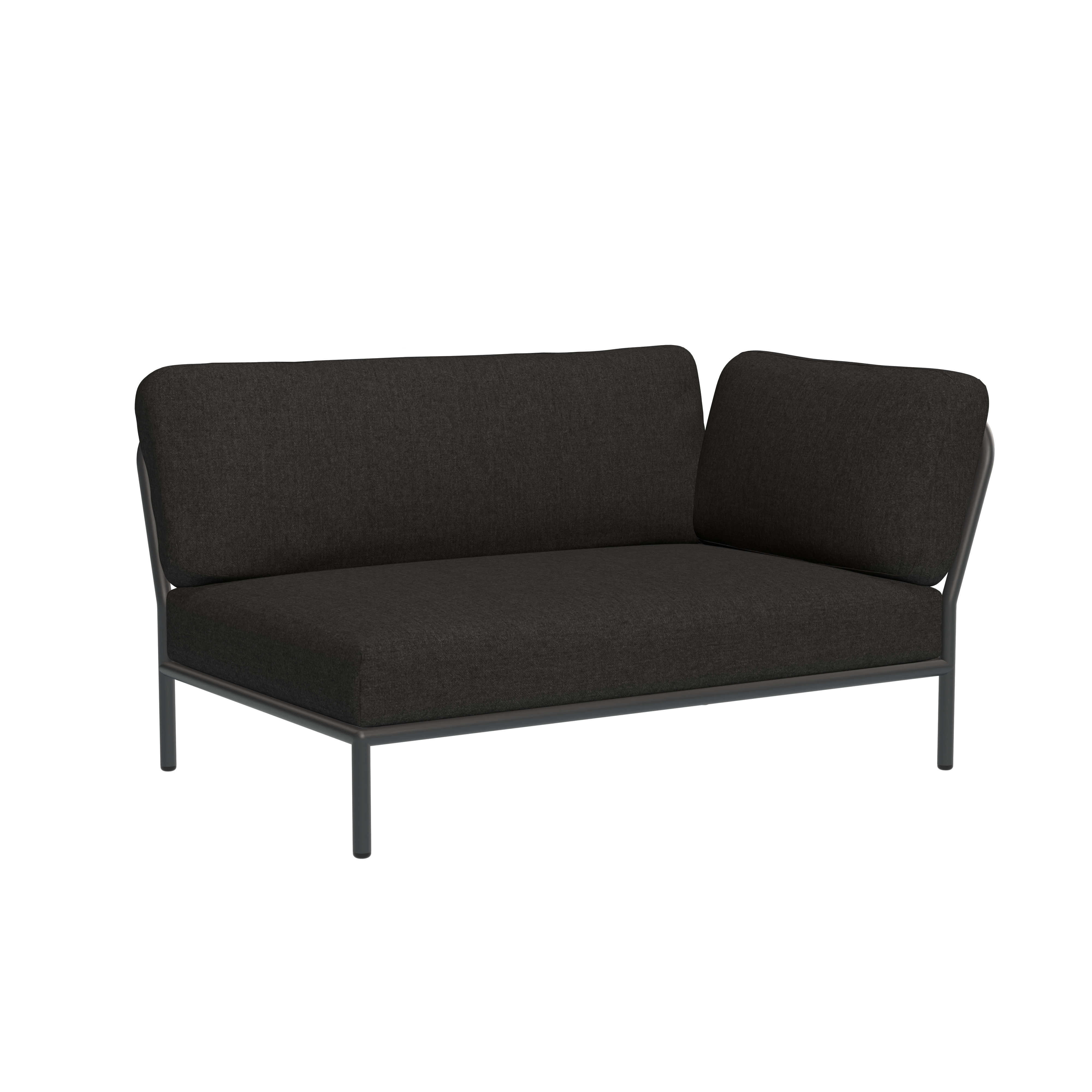 2x LEVEL Sofa Links, Sofa Rechts & Couchtisch Sooty Grau