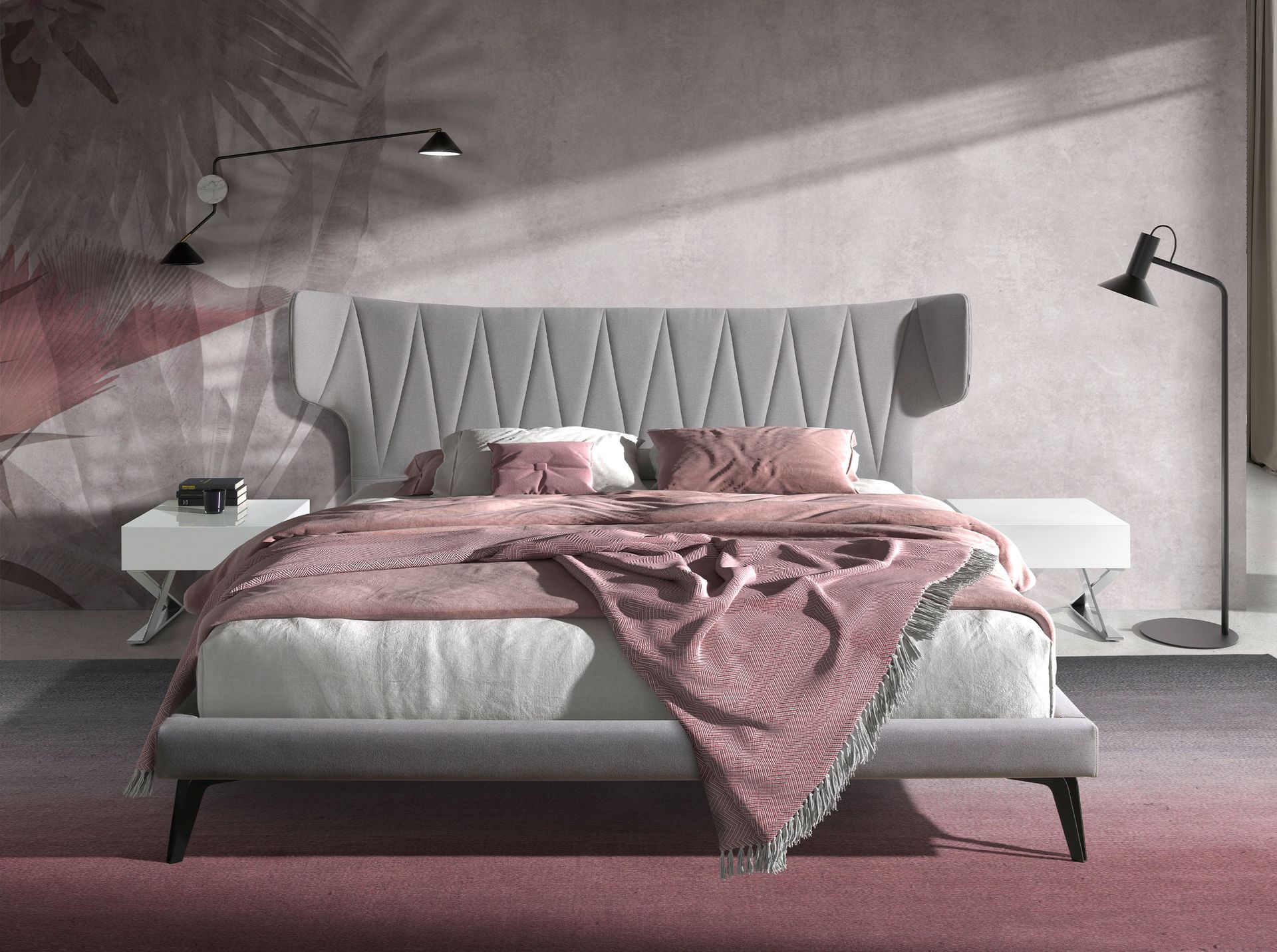 7007 Nachttisch Verchromter Stahl Weiß