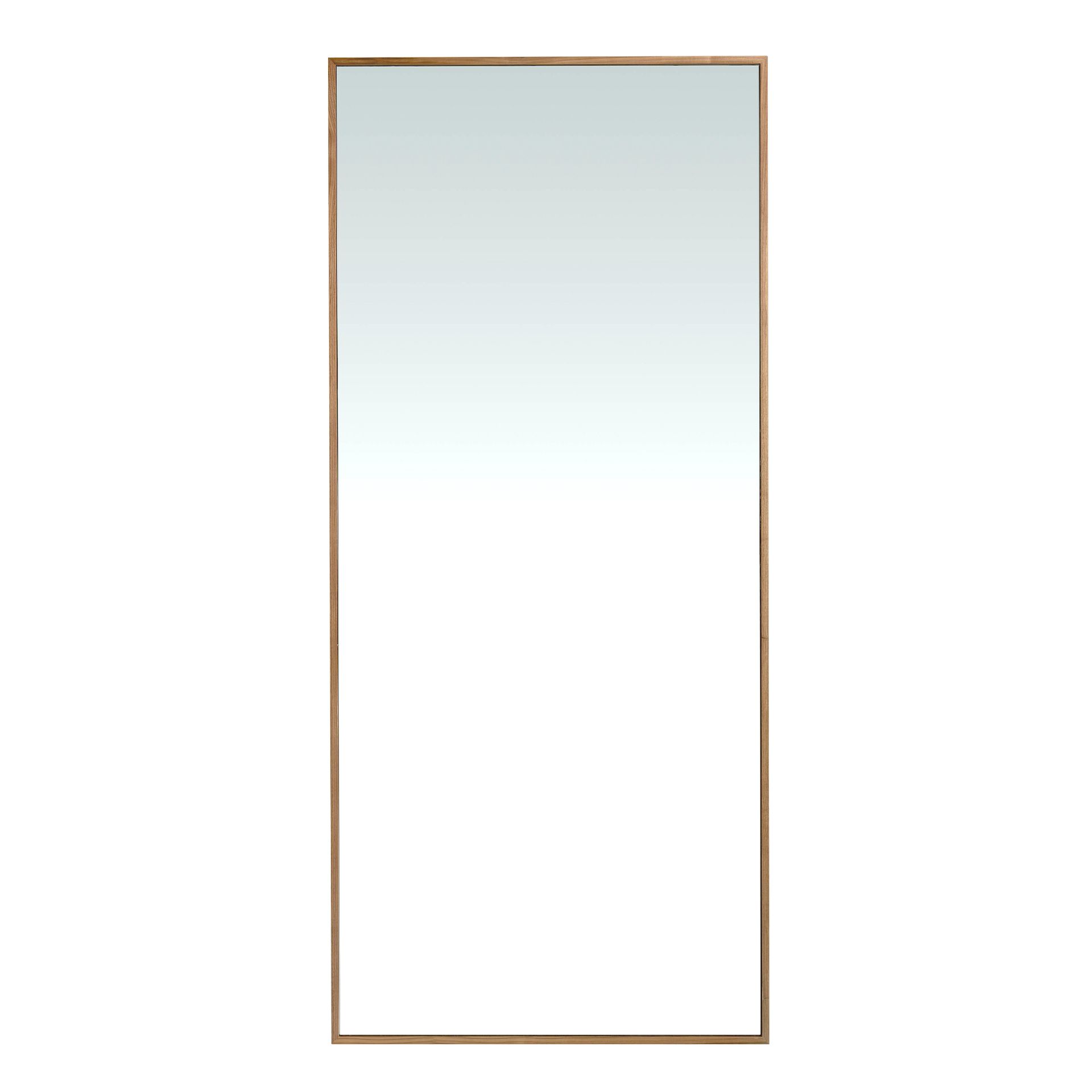 Rectangular wall mirror walnut