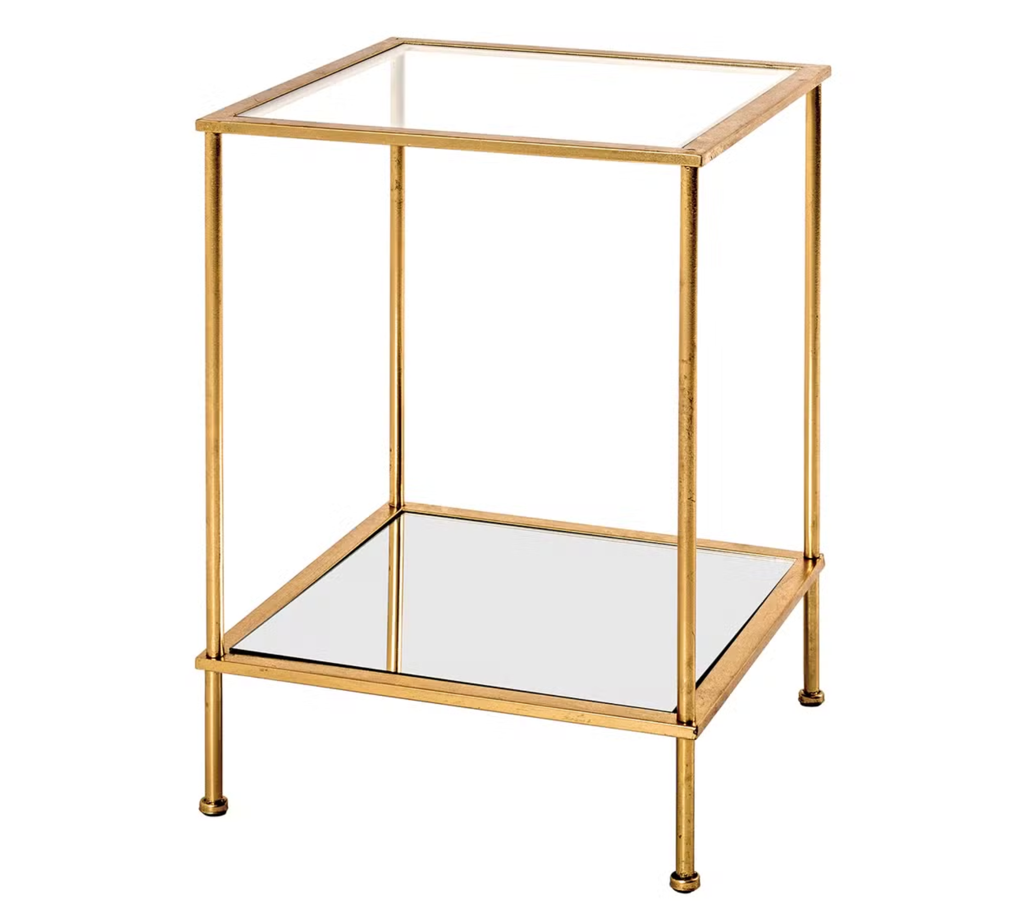 Beistelltisch Glas Metall Gold