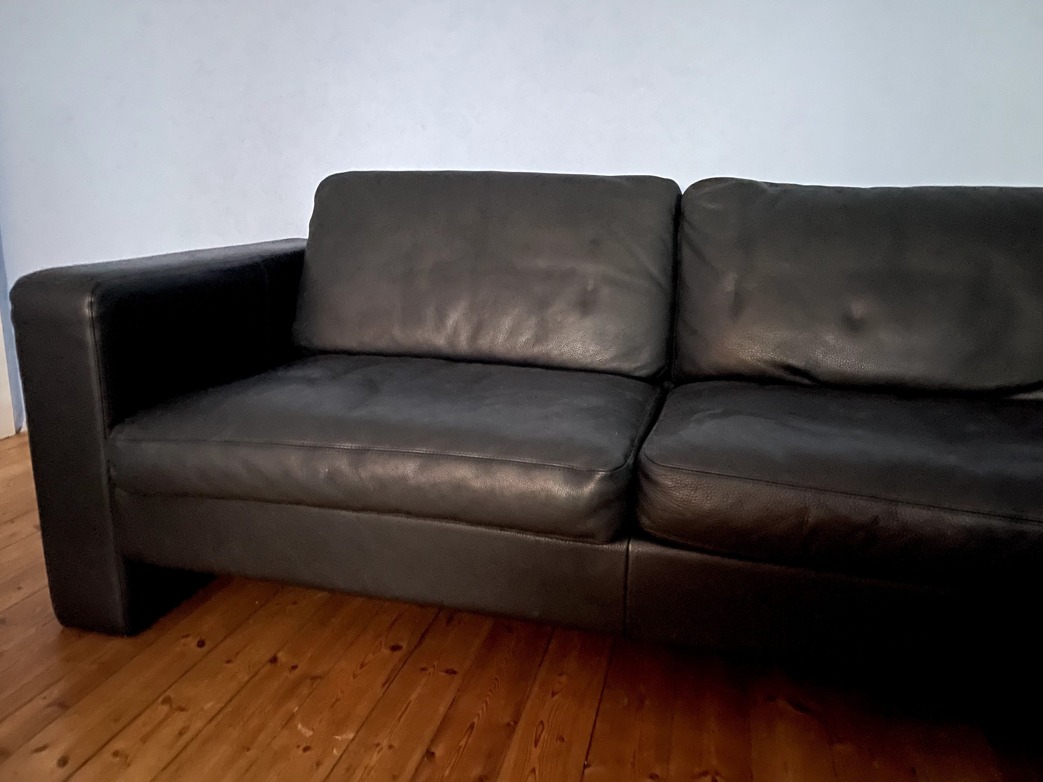 Conseta Sofa 2-seater Leather Black