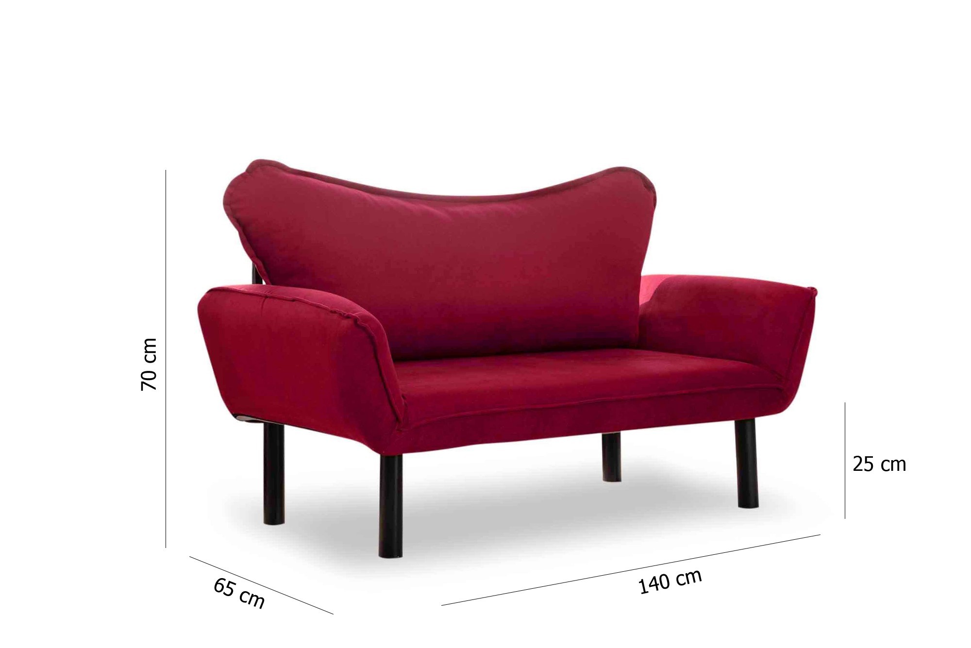 Chatto Schlafsofa 2-Sitzer Maroon