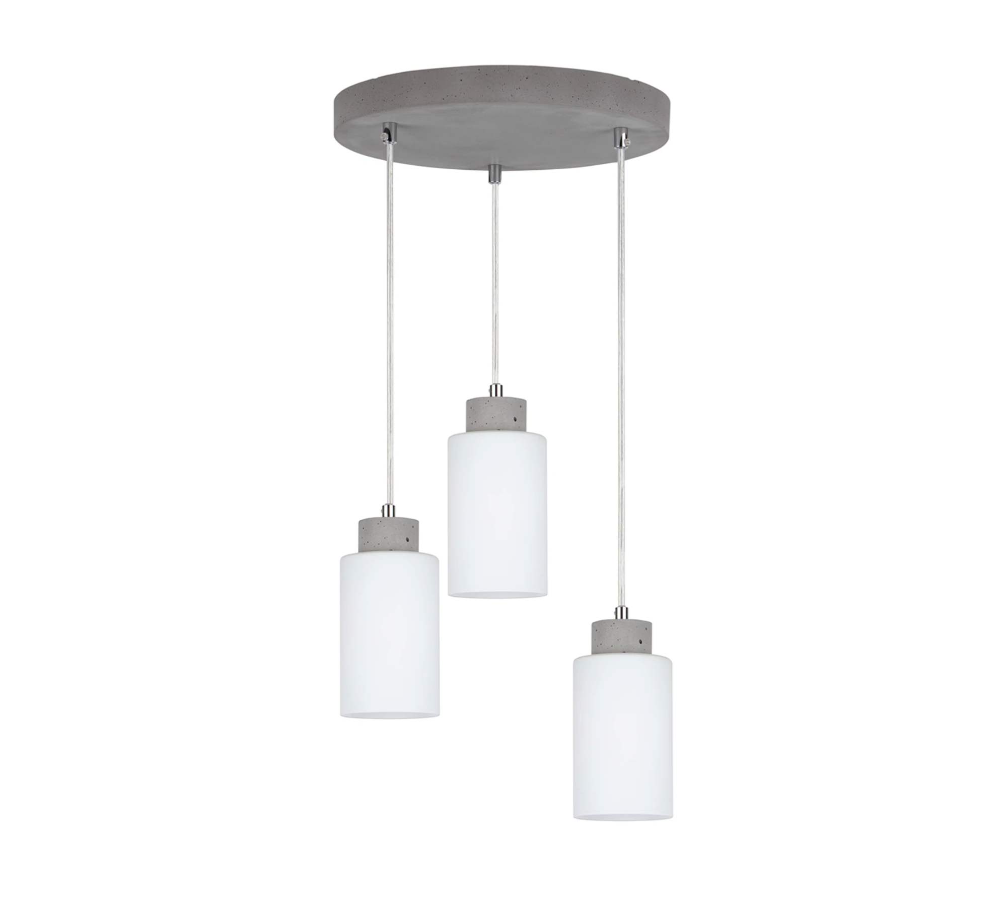 Pendelleuchte 3-flammig Milchglas Beton