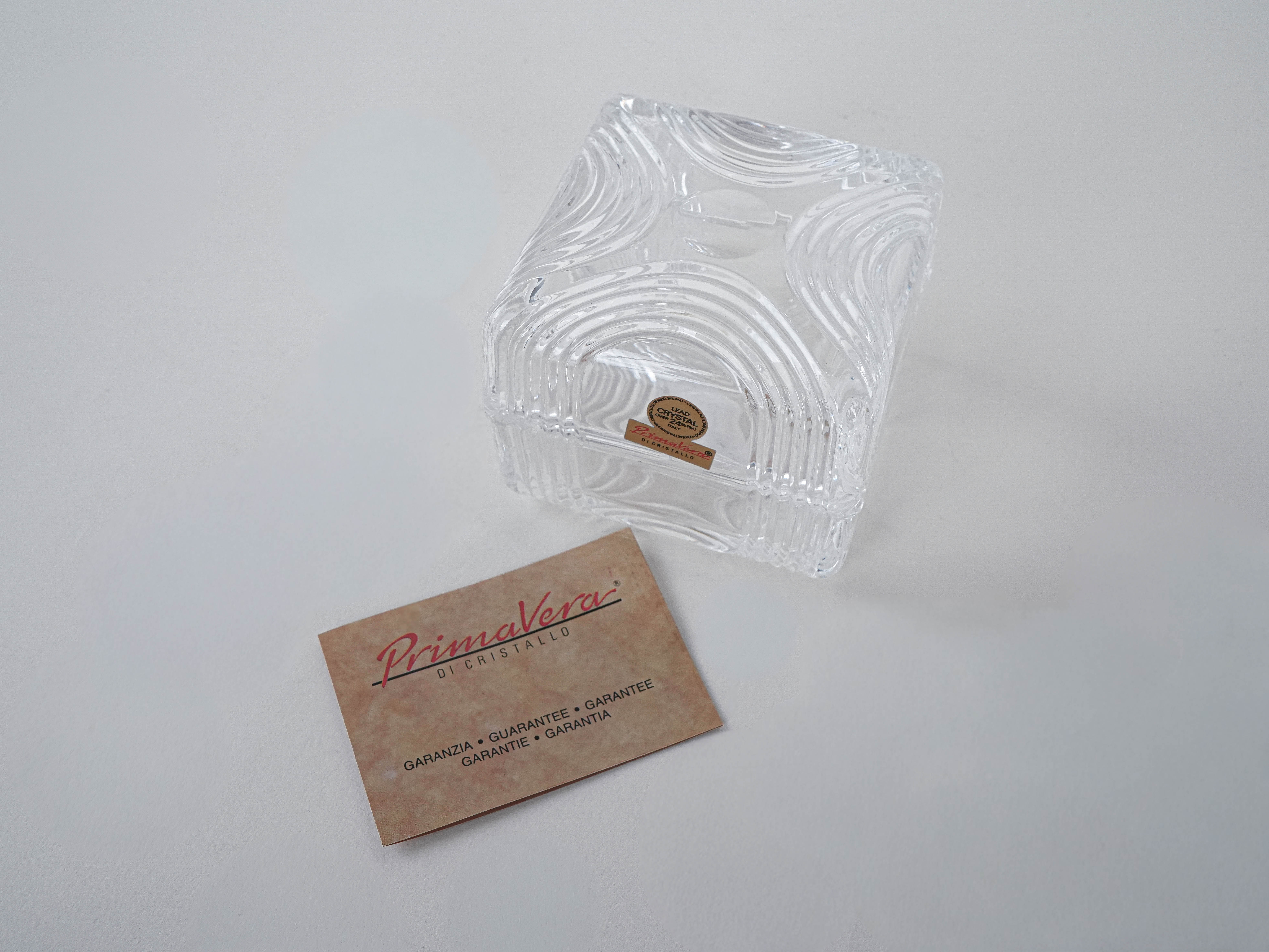 Crystal box lead glass transparent 1970s