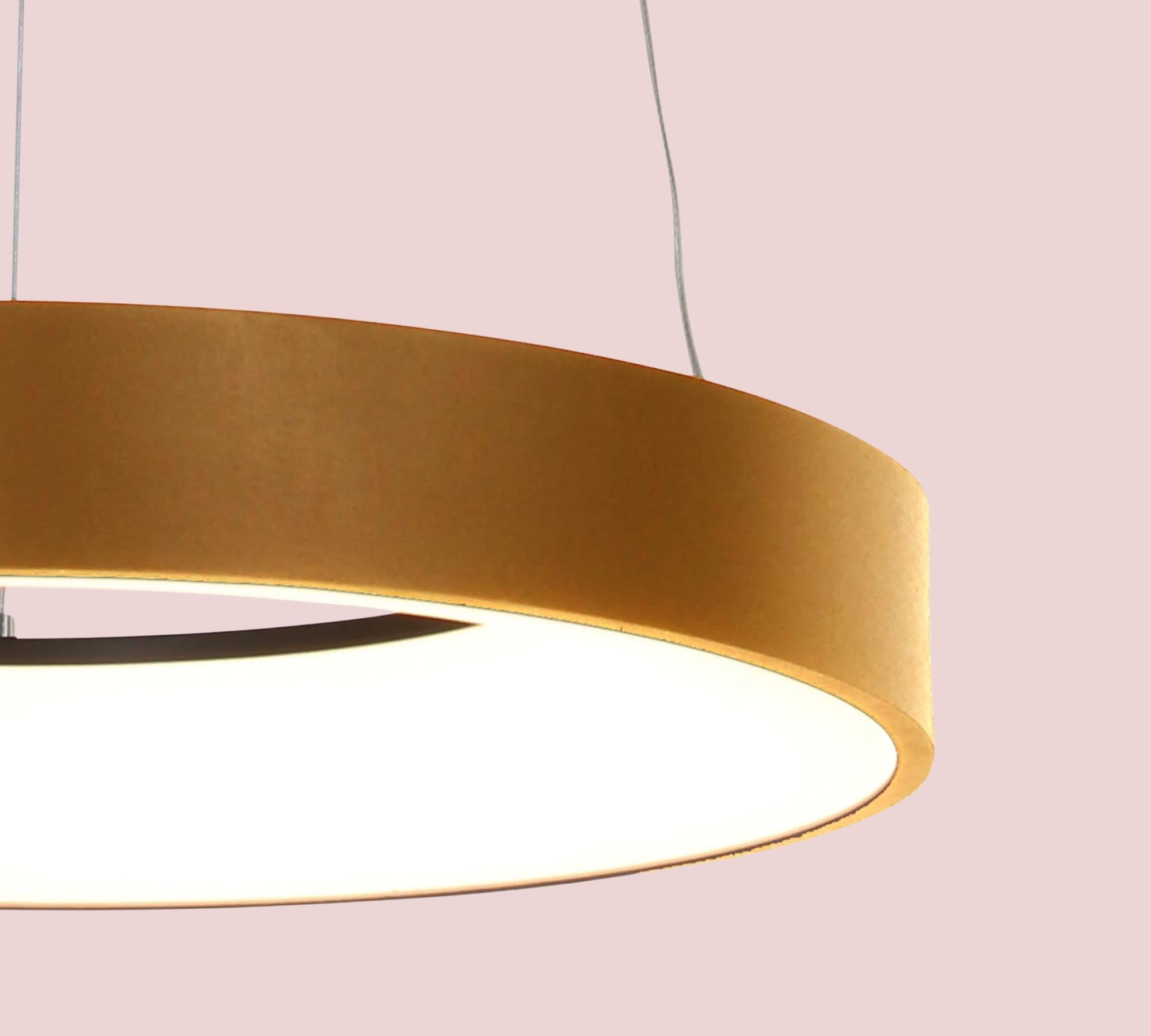 LED pendant light lacquered metal copper