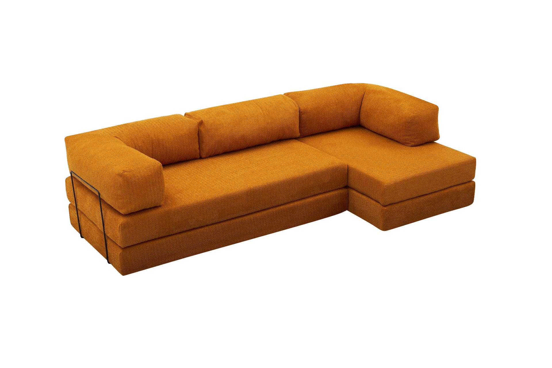 Comfort Schlafsofa Récamiere Rechts Orange