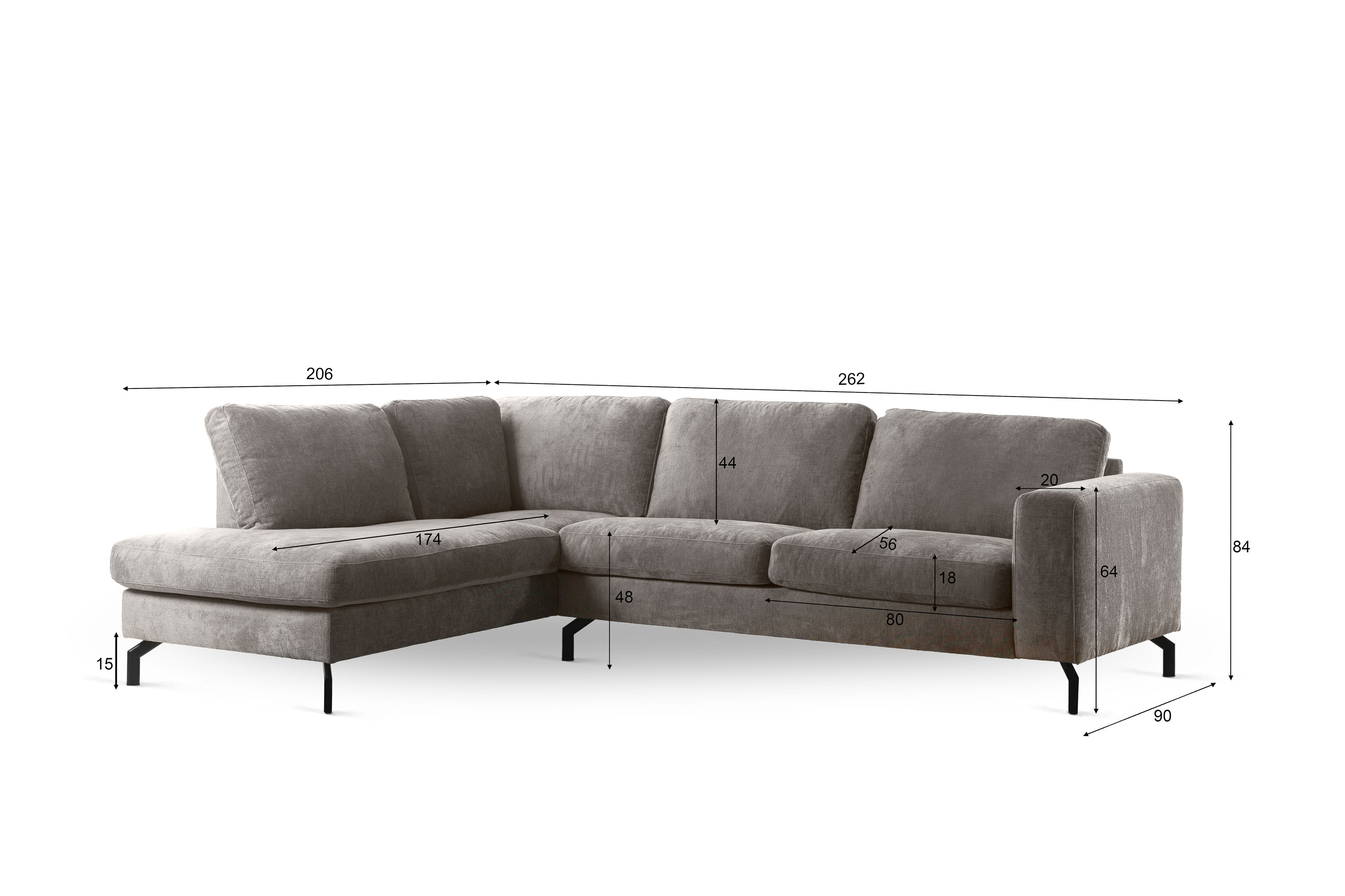 Corner sofa 3-seater Right Perfect Harmony