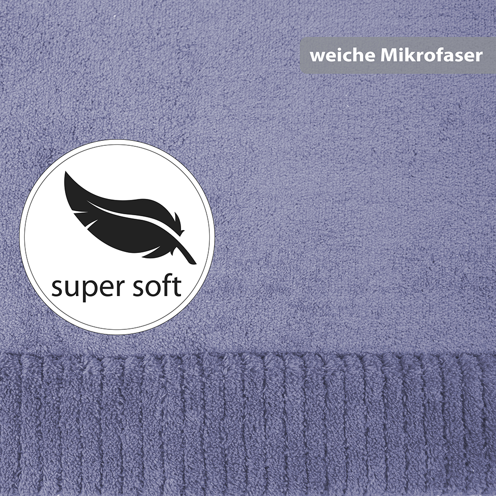 Rutschfeste Microfaser Badematte mit Memory Foam Jeans Blau