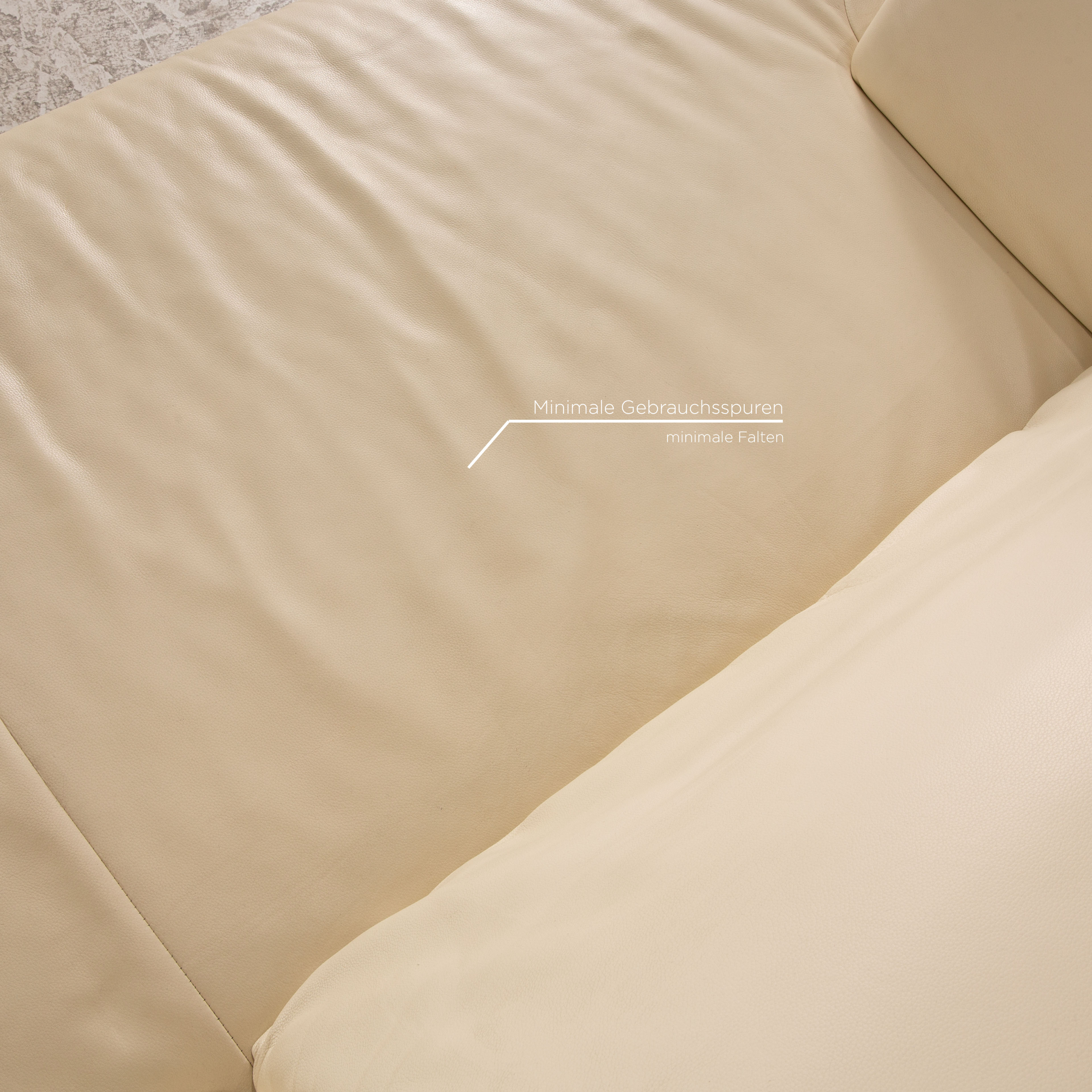 Avanti Ecksofa Leder Creme