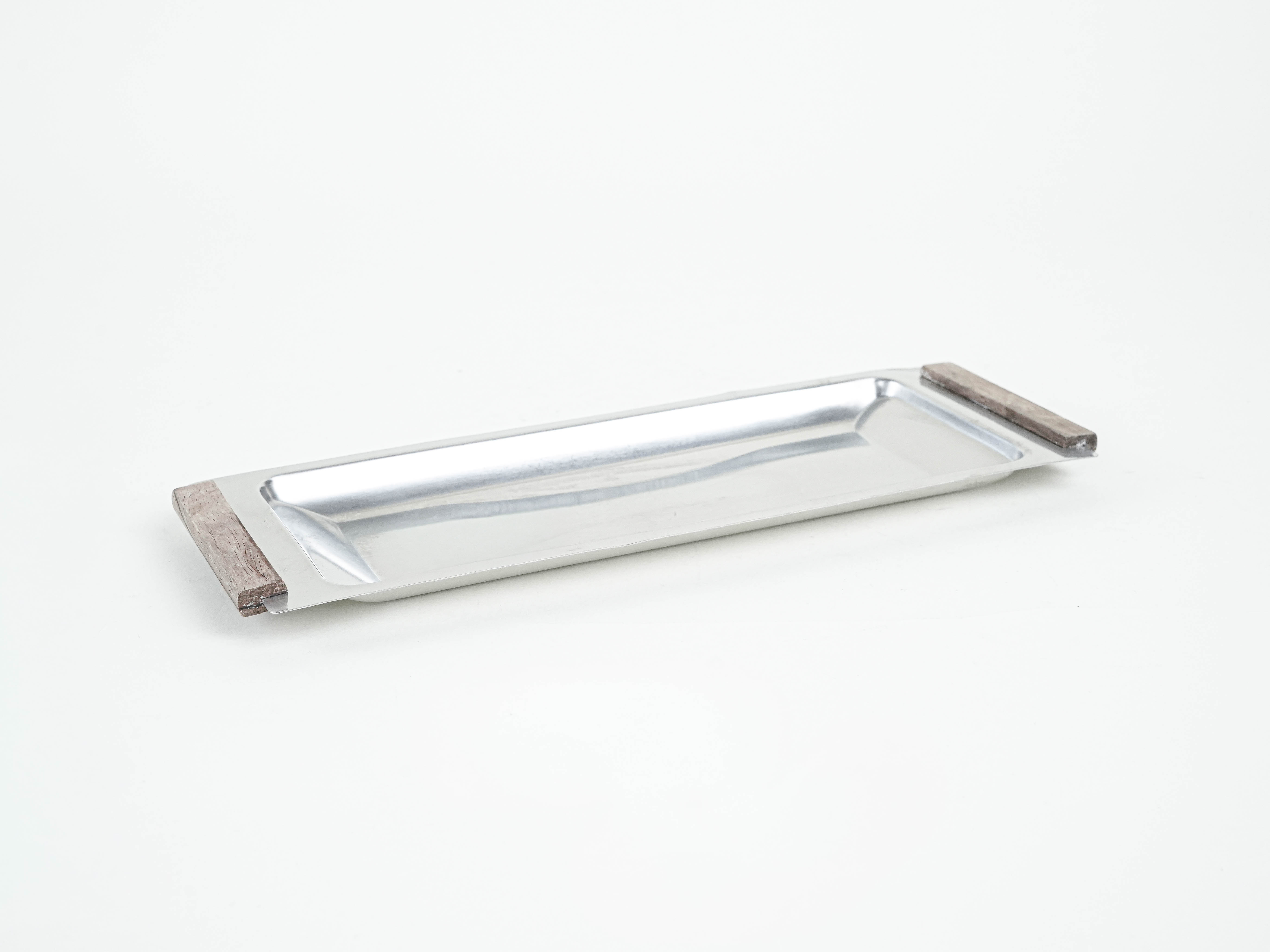 Edelstahtablett 1970er Jahre