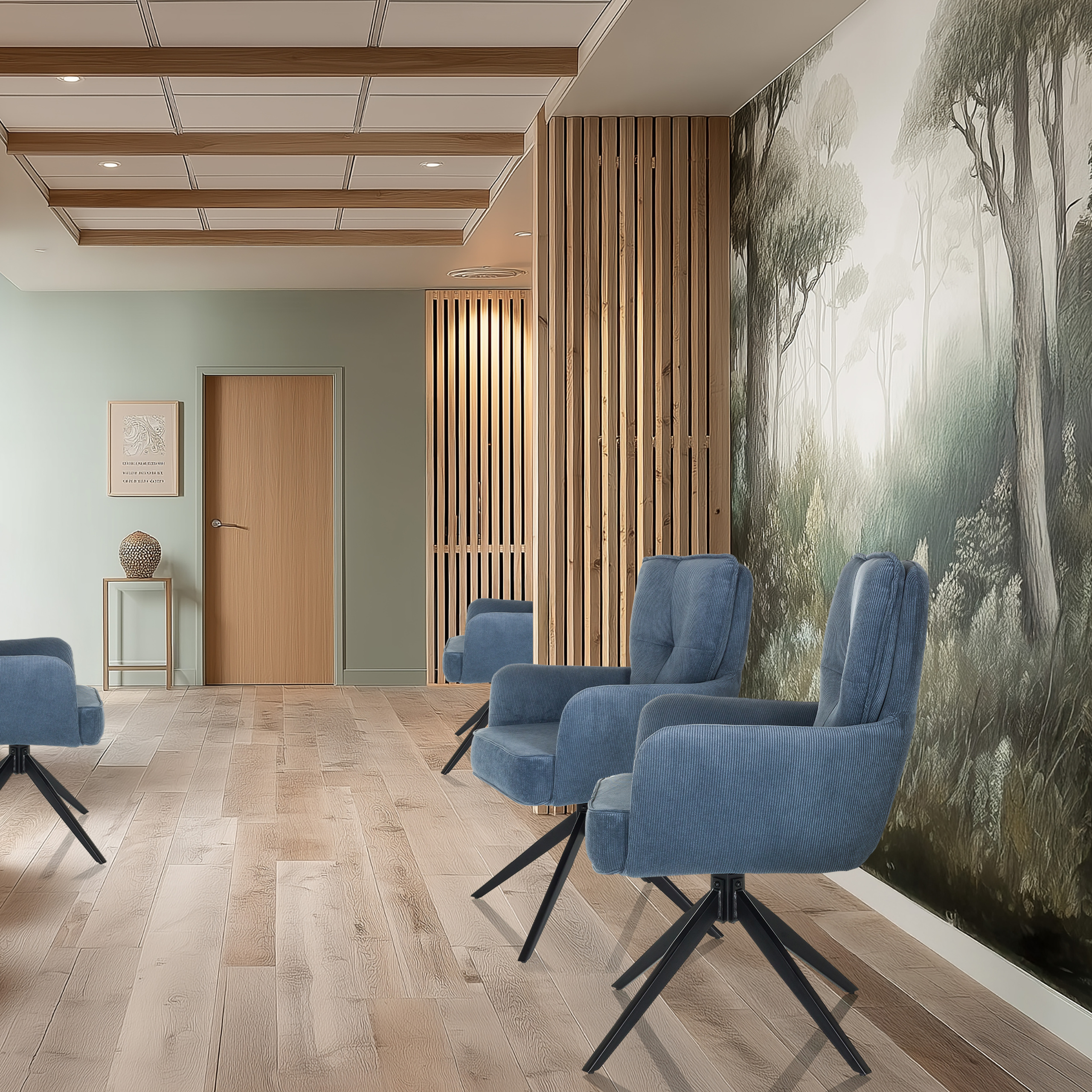 TARUGO Drehstuhl Stoff Blau