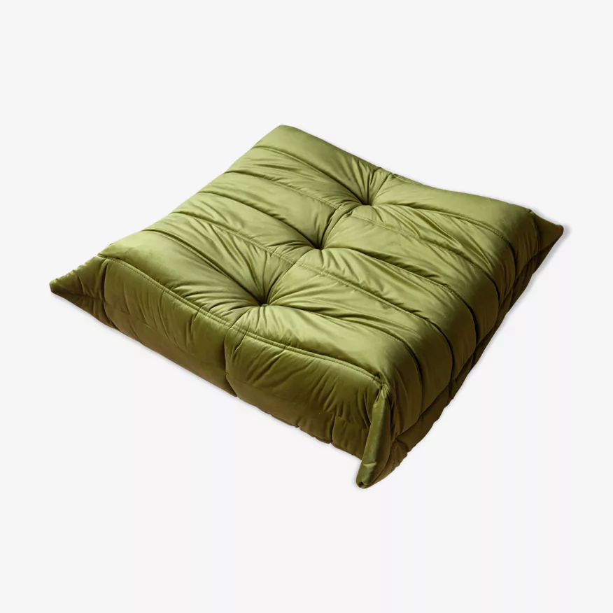 Togo Ottoman Velvet Olive Green