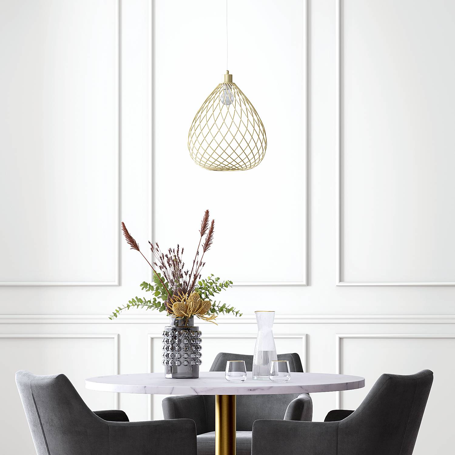 Pendant lamp Albeuve 1-light Gold