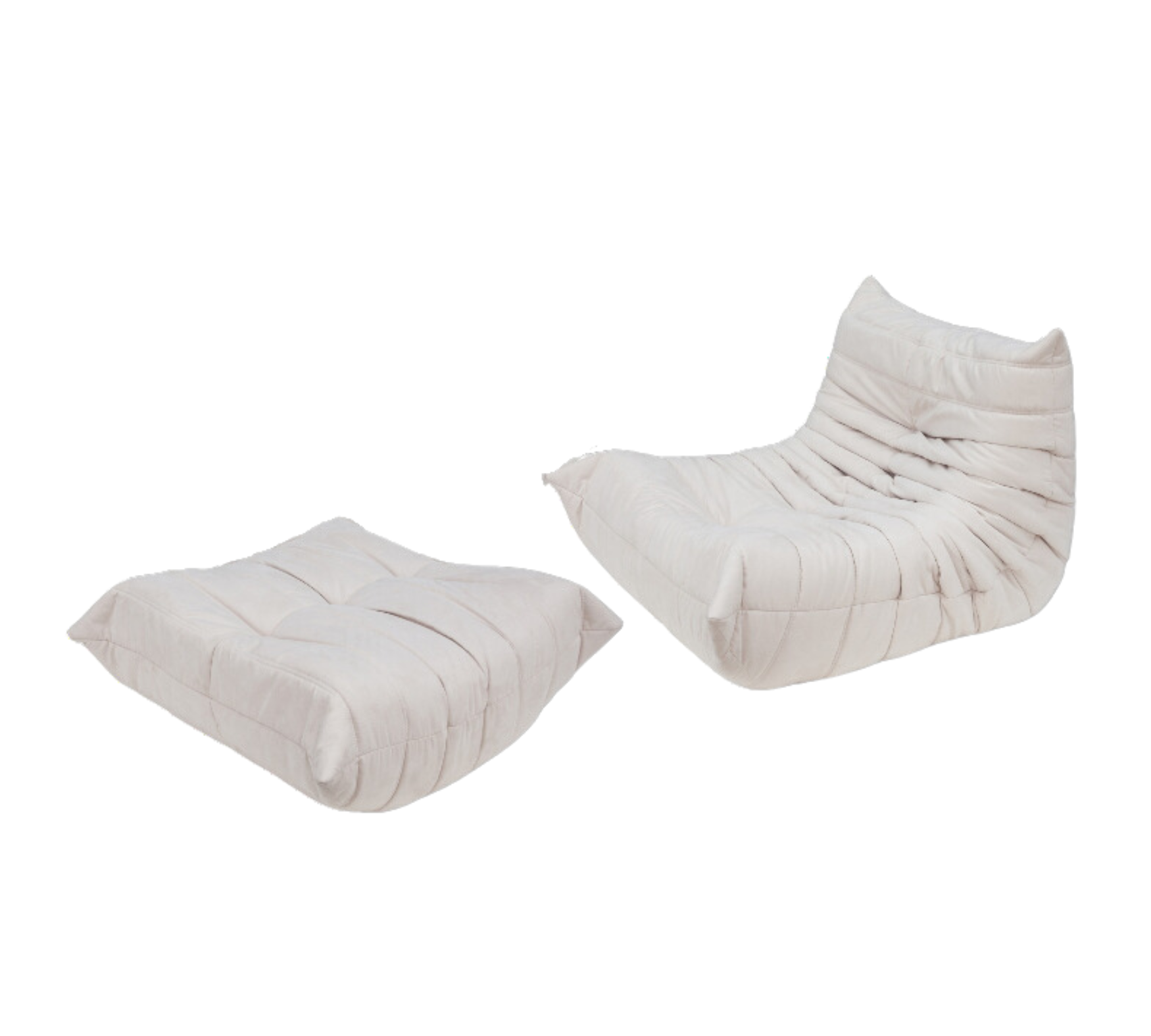 Togo Sessel und Ottoman Set Textil Off-White