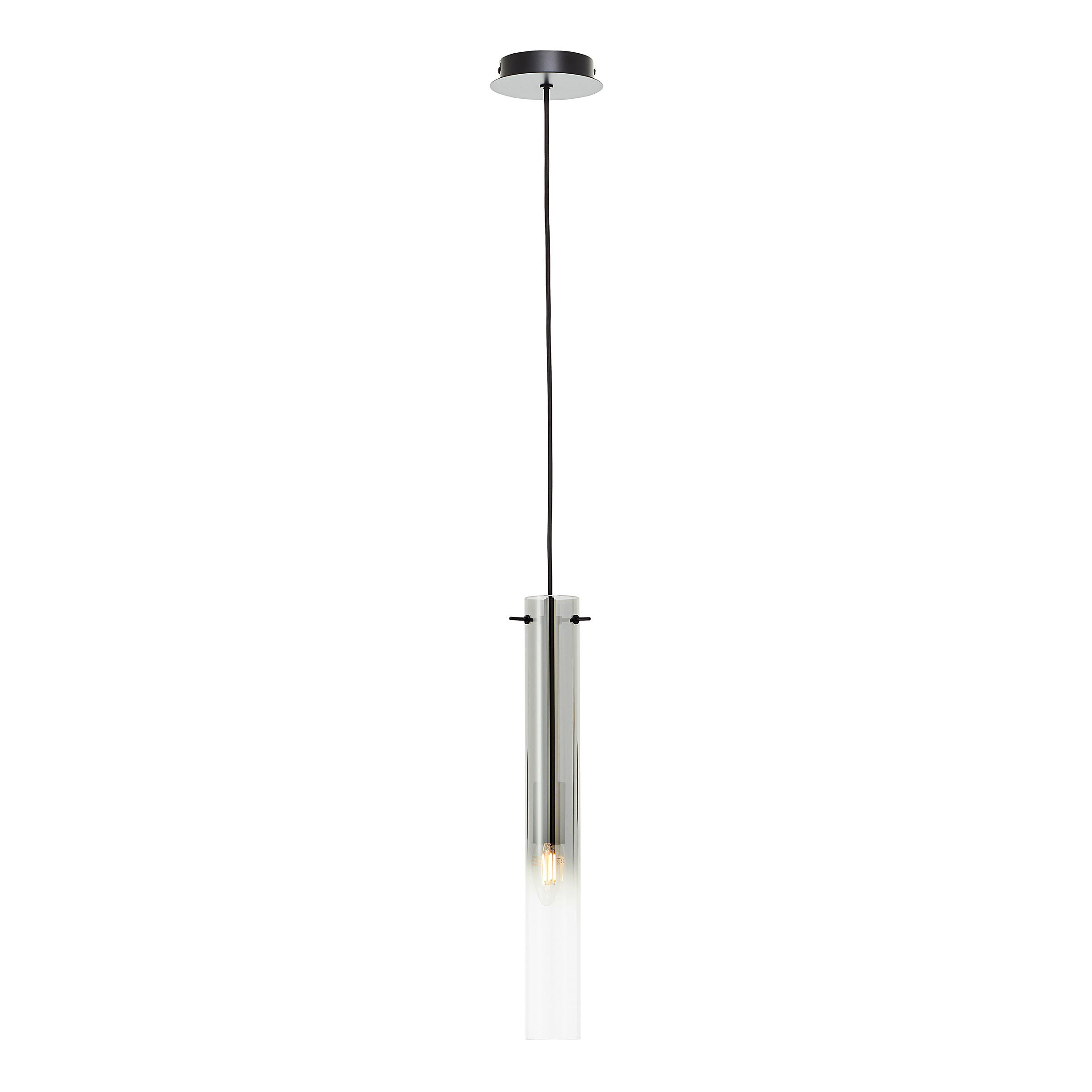Pendelleuchte Glasini Rauchglas Schwarz