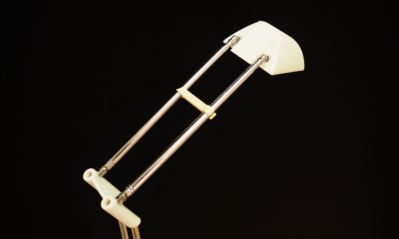 Vintage Stehlampe Metall Kunststoff Weiß 1970er Jahre 