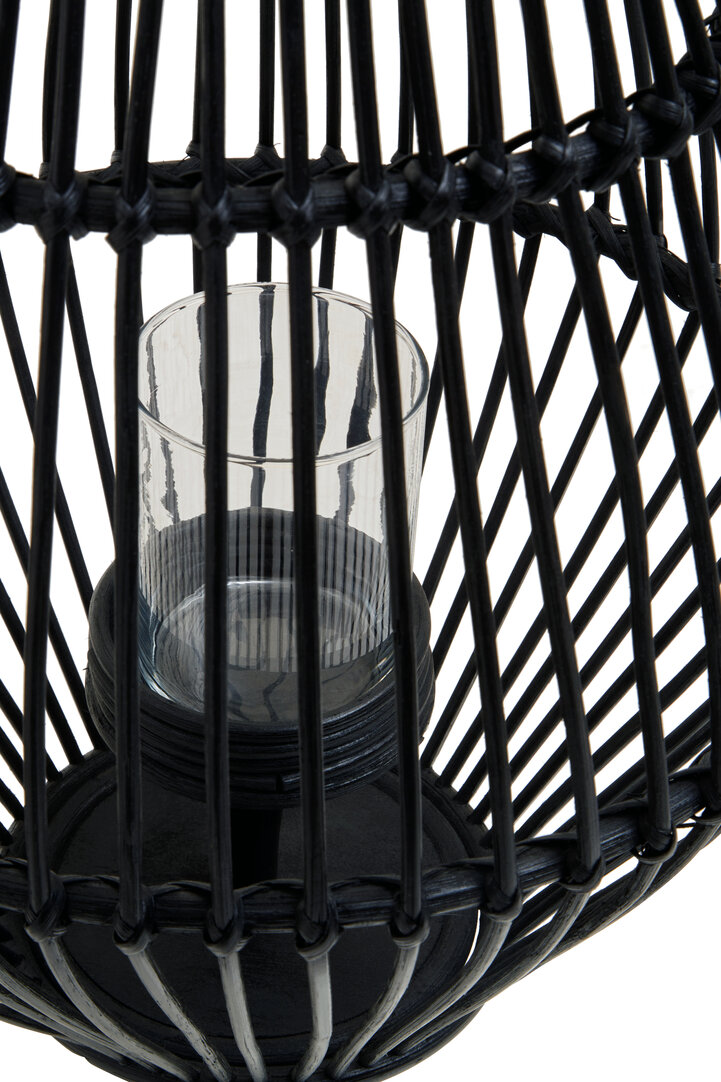 Mataram Laterne Rattan Schwarz
