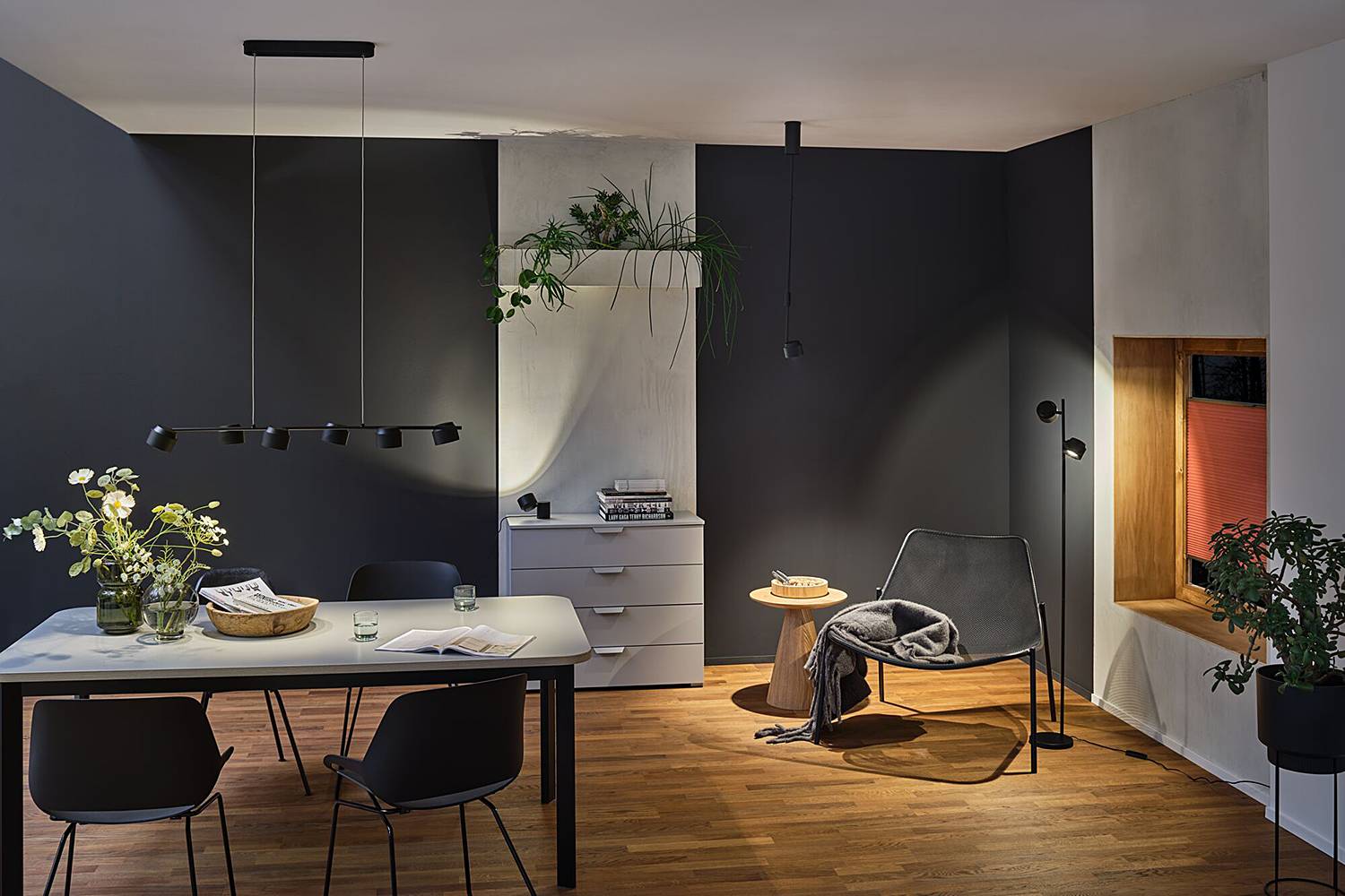 Wandleuchte Puric Pane ZB Aluminium Schwarz