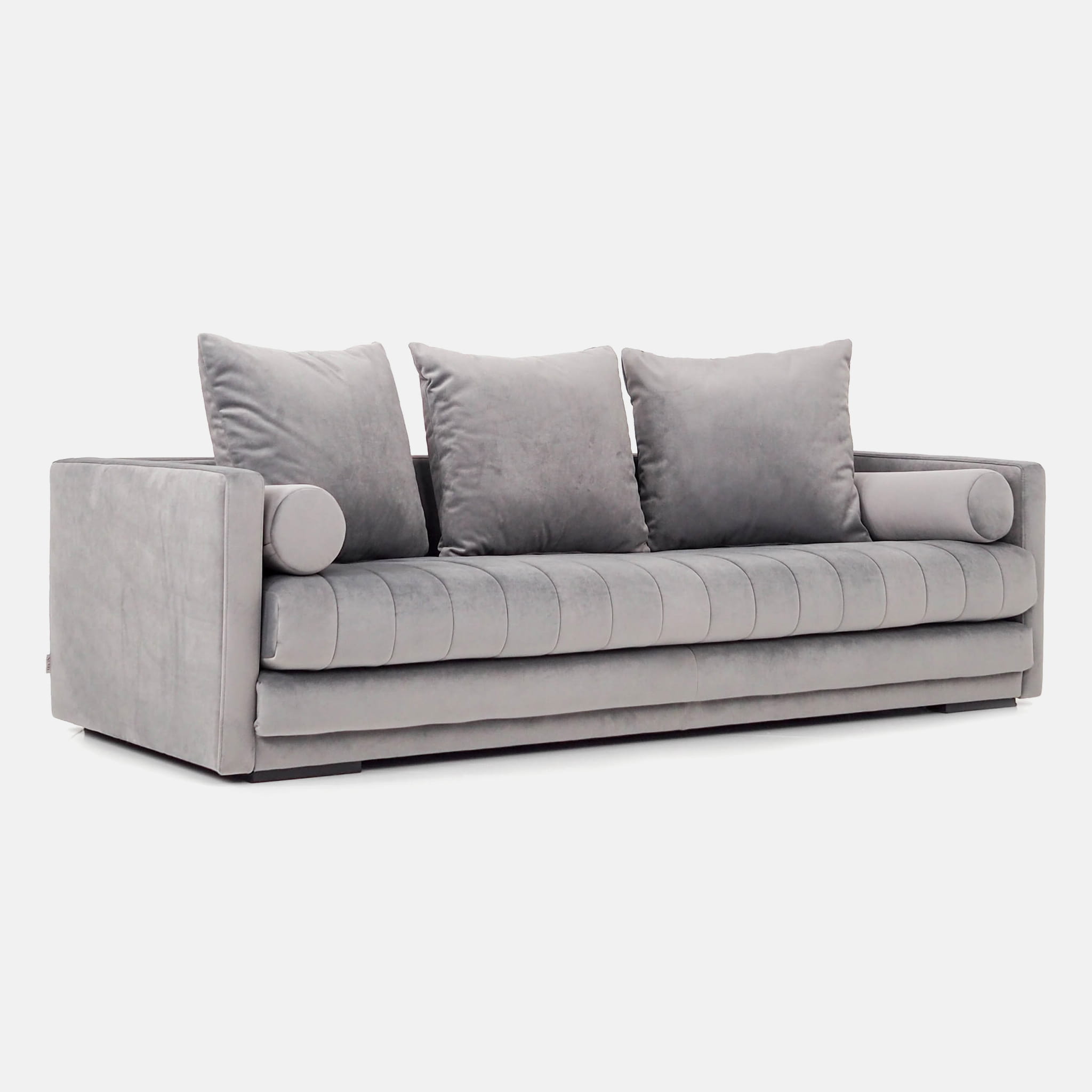 KOPENHAGA Sofa 3-Sitzer Velour Silber