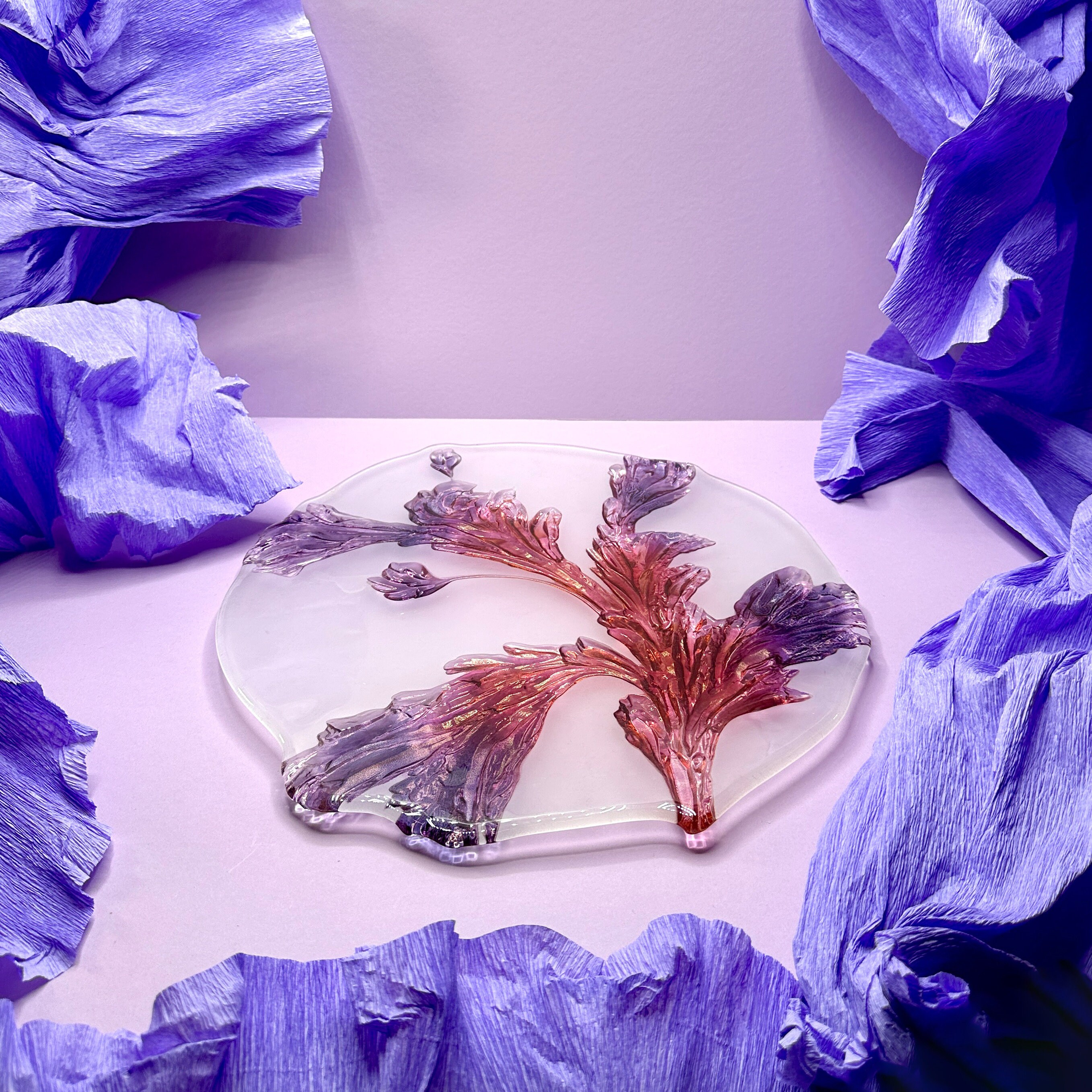 Vintage serving bowl glass 1980s