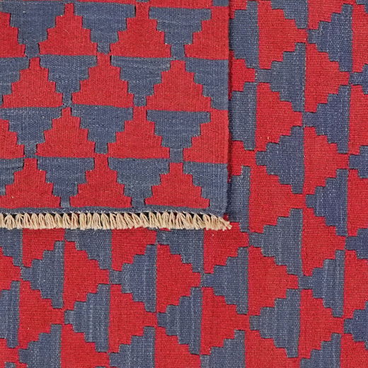 Kilim Gashgai Teppich Rot Blau