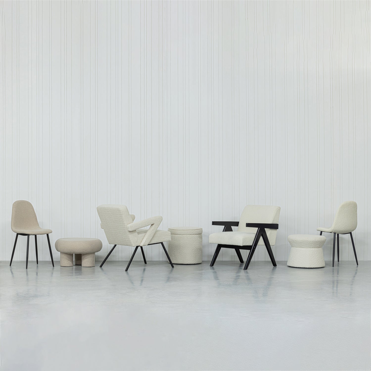 Lowie Sessel Creme Schwarz