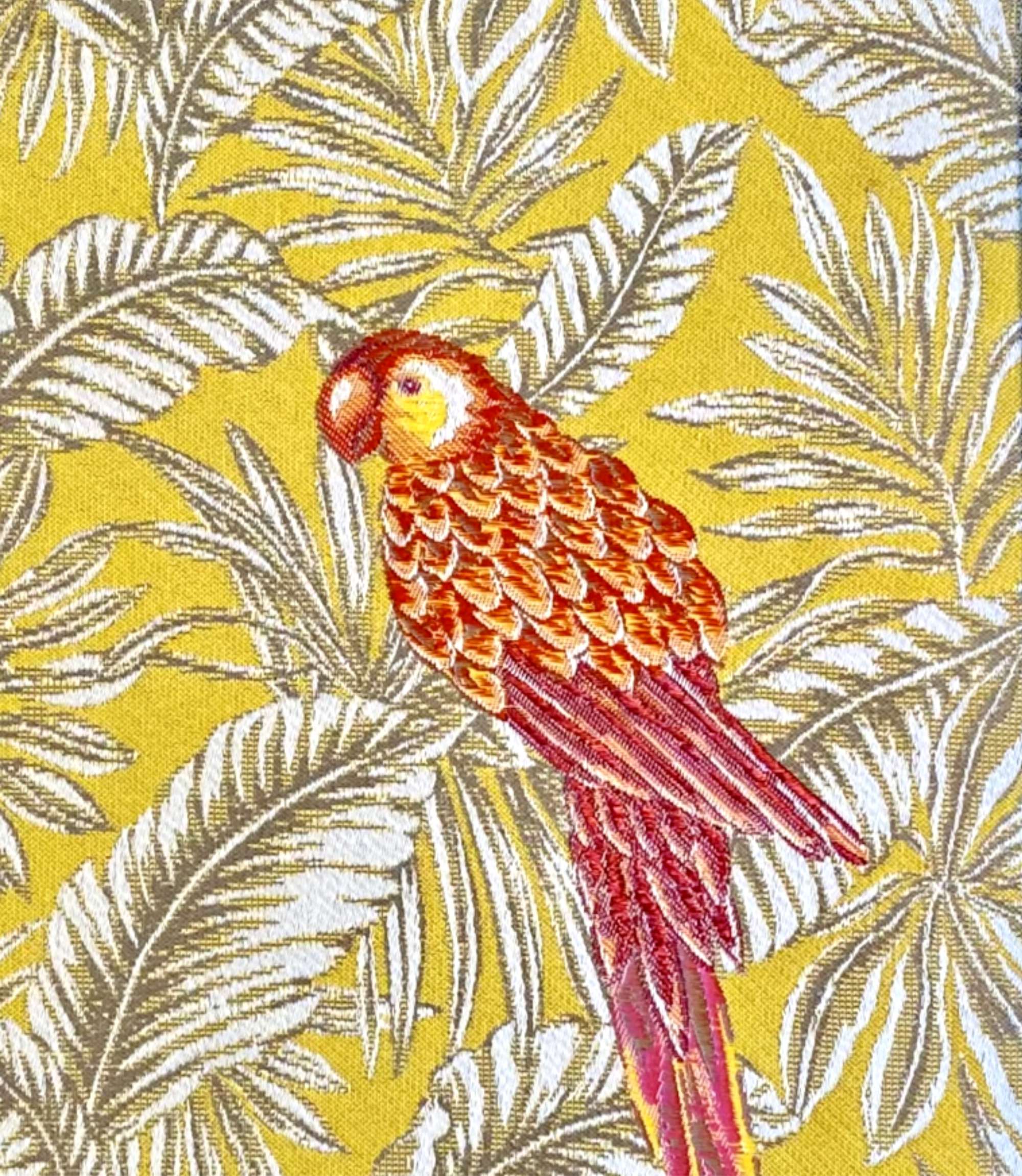 Vintage Bilderrahmen mit Jacquard Stoff Holz Mehrfarbig