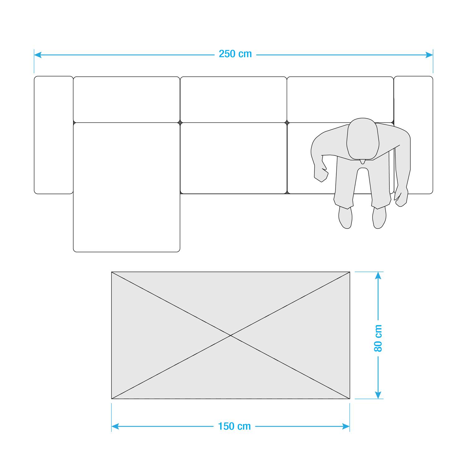Carpet Diamond Polypropylene Black Beige 80 x 150 cm