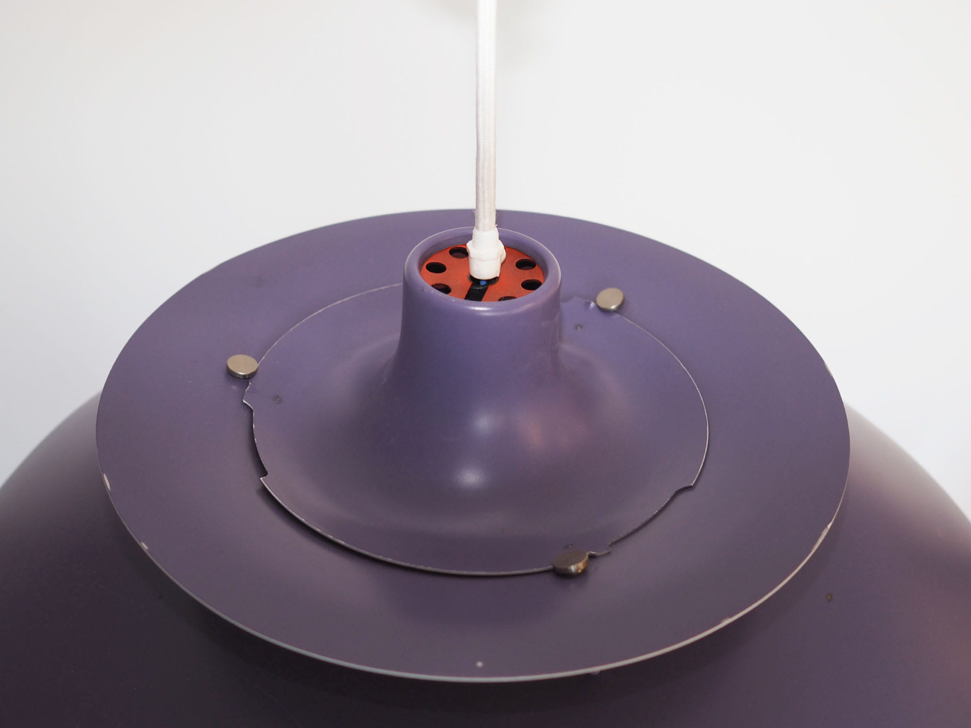 Vintage Pendant Lamp Metal Violet 1970s