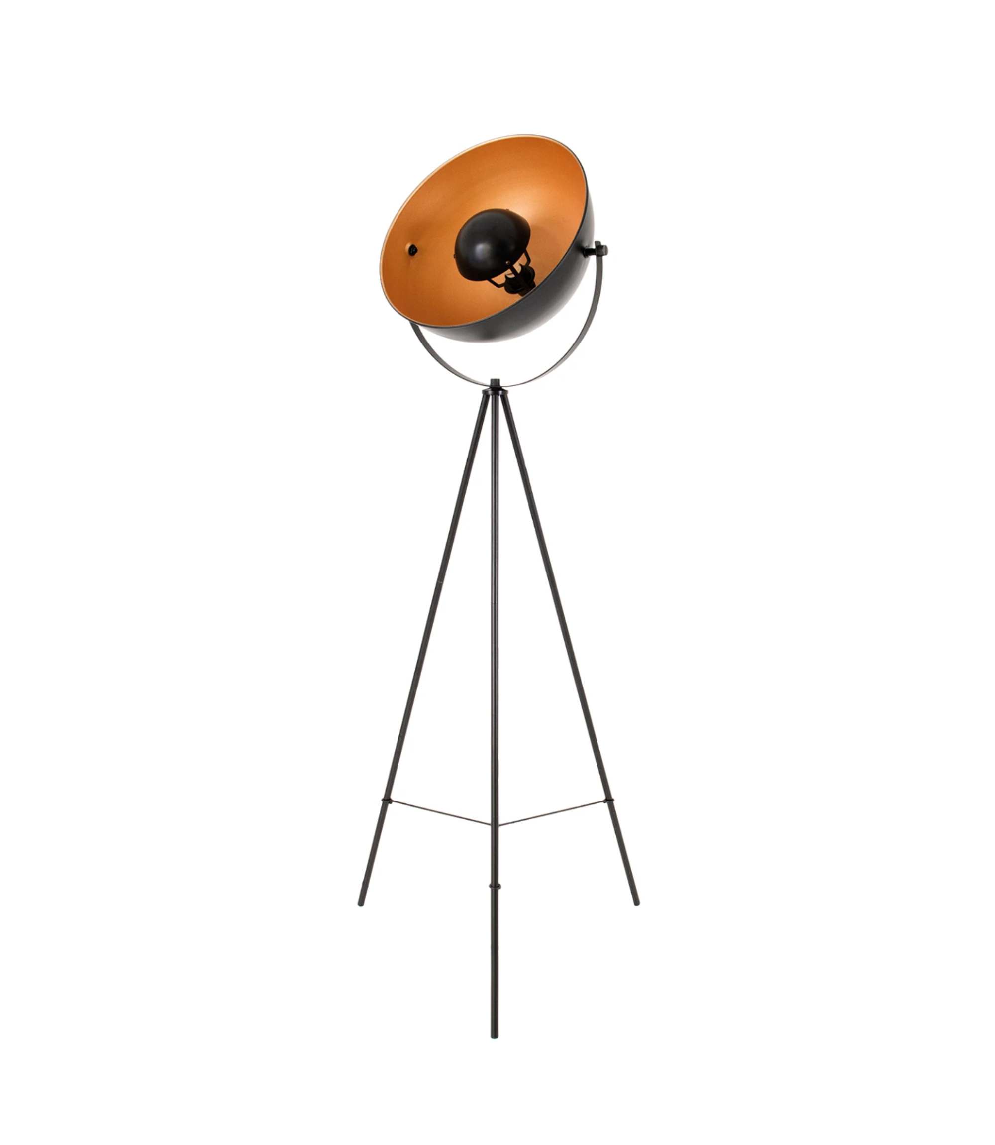 1-Flammige Stehleuchte Aluminium Schwarz