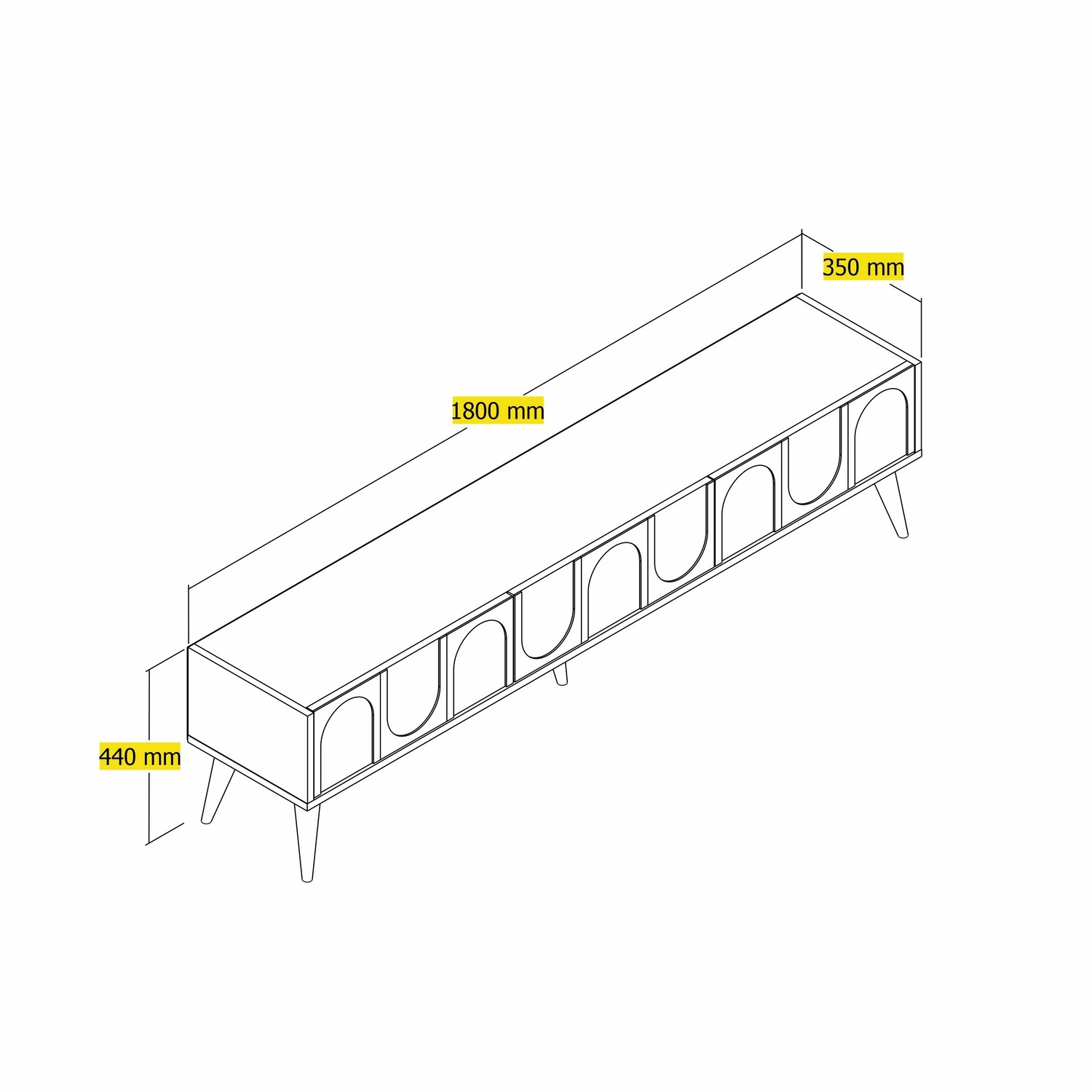 Lyon 44 TV-Schrank Holzfurnier Creme
