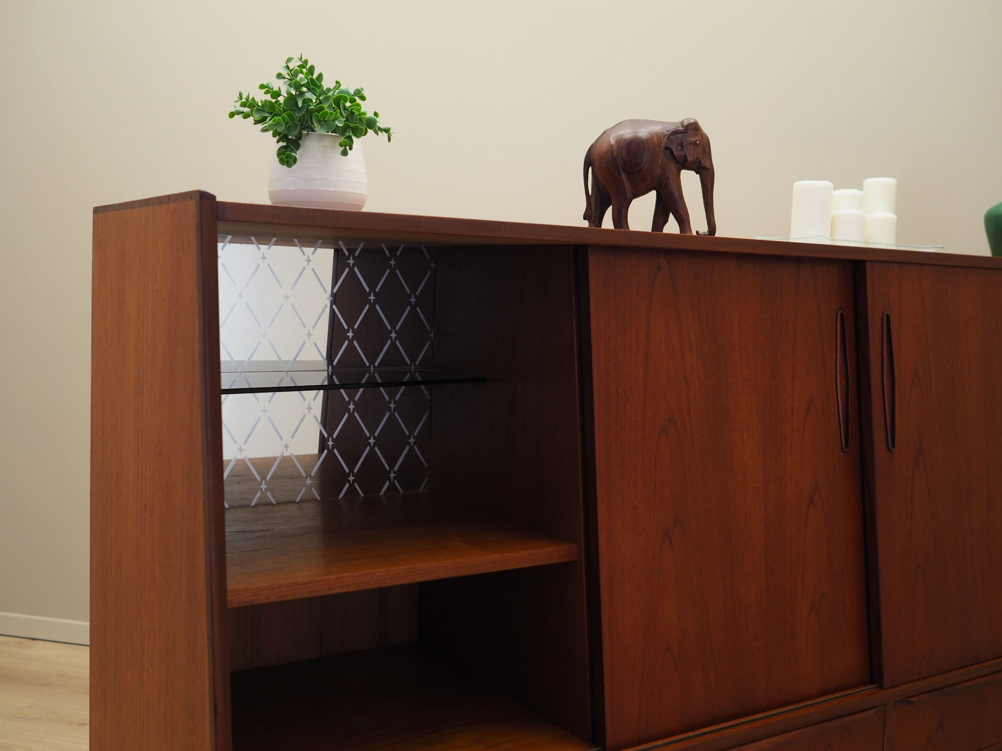 Highboard Teakholz Braun 1960er Jahre