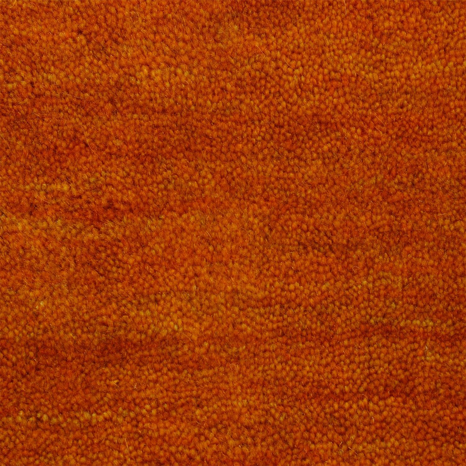 Wollteppich Gabbeh Uni Rund Wolle Orange 150 x 150 cm