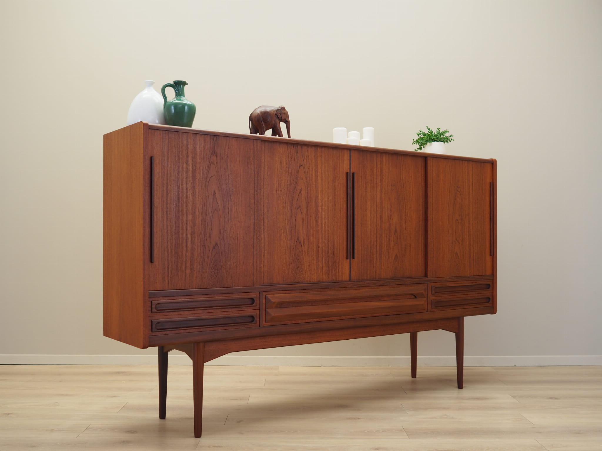 Highboard Holz Braun 1960er Jahre